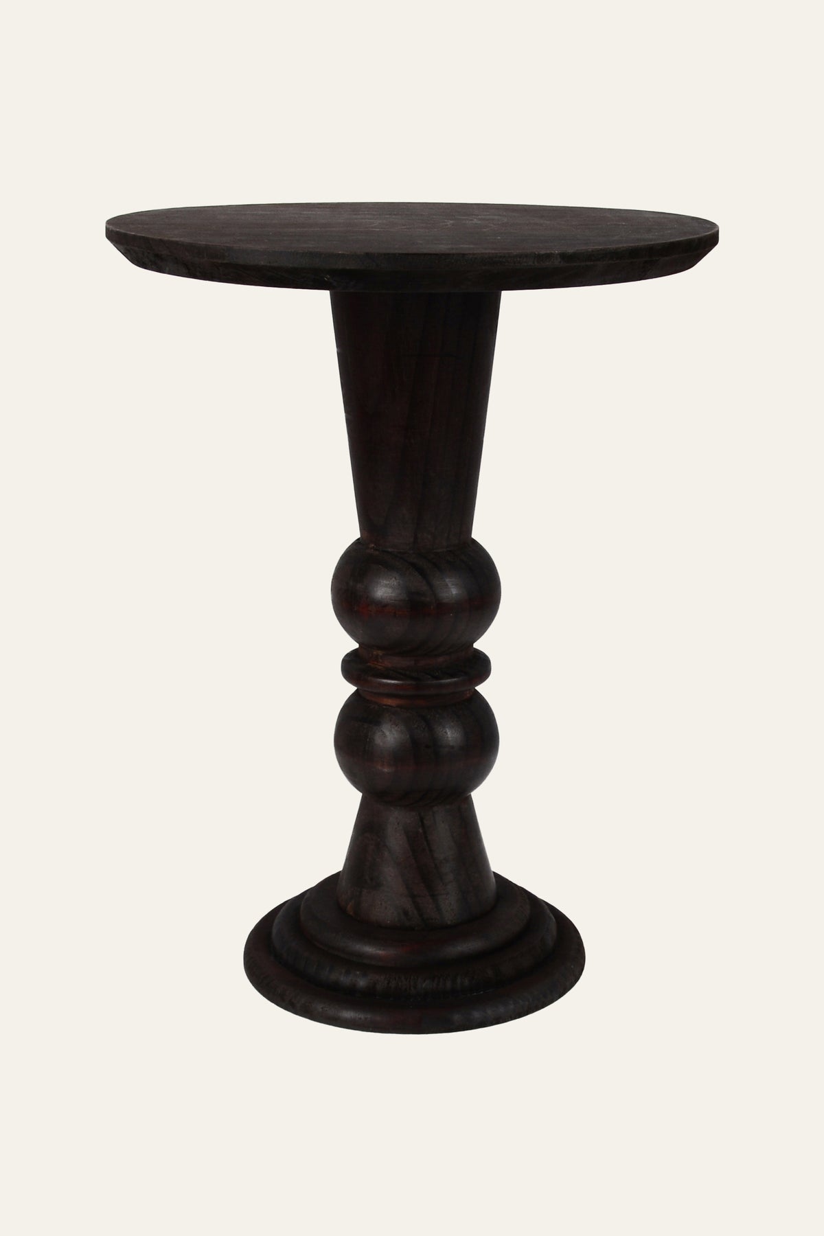Turned Baluster Wooden Pedestal End Table for Reading Corners
