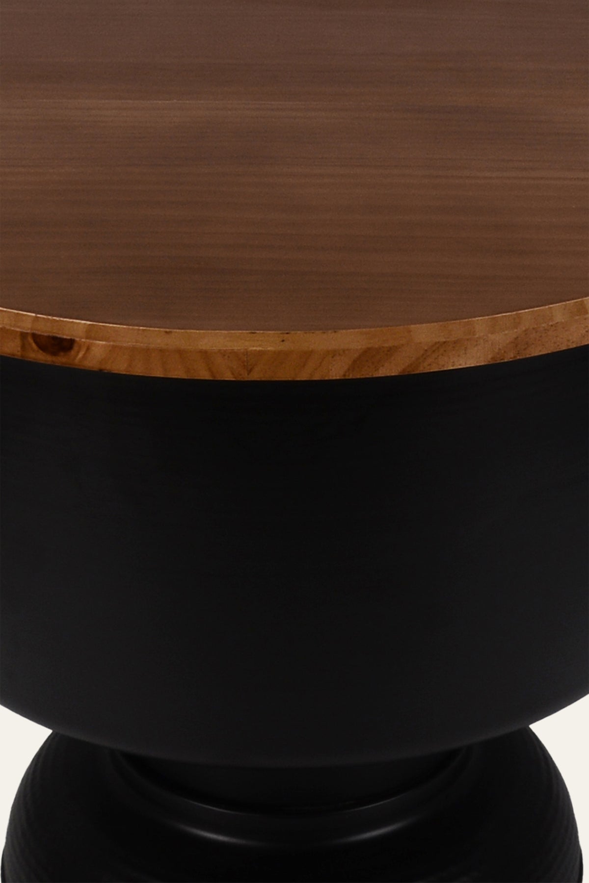 Round Metal End Table with Flip-Top Wood Top