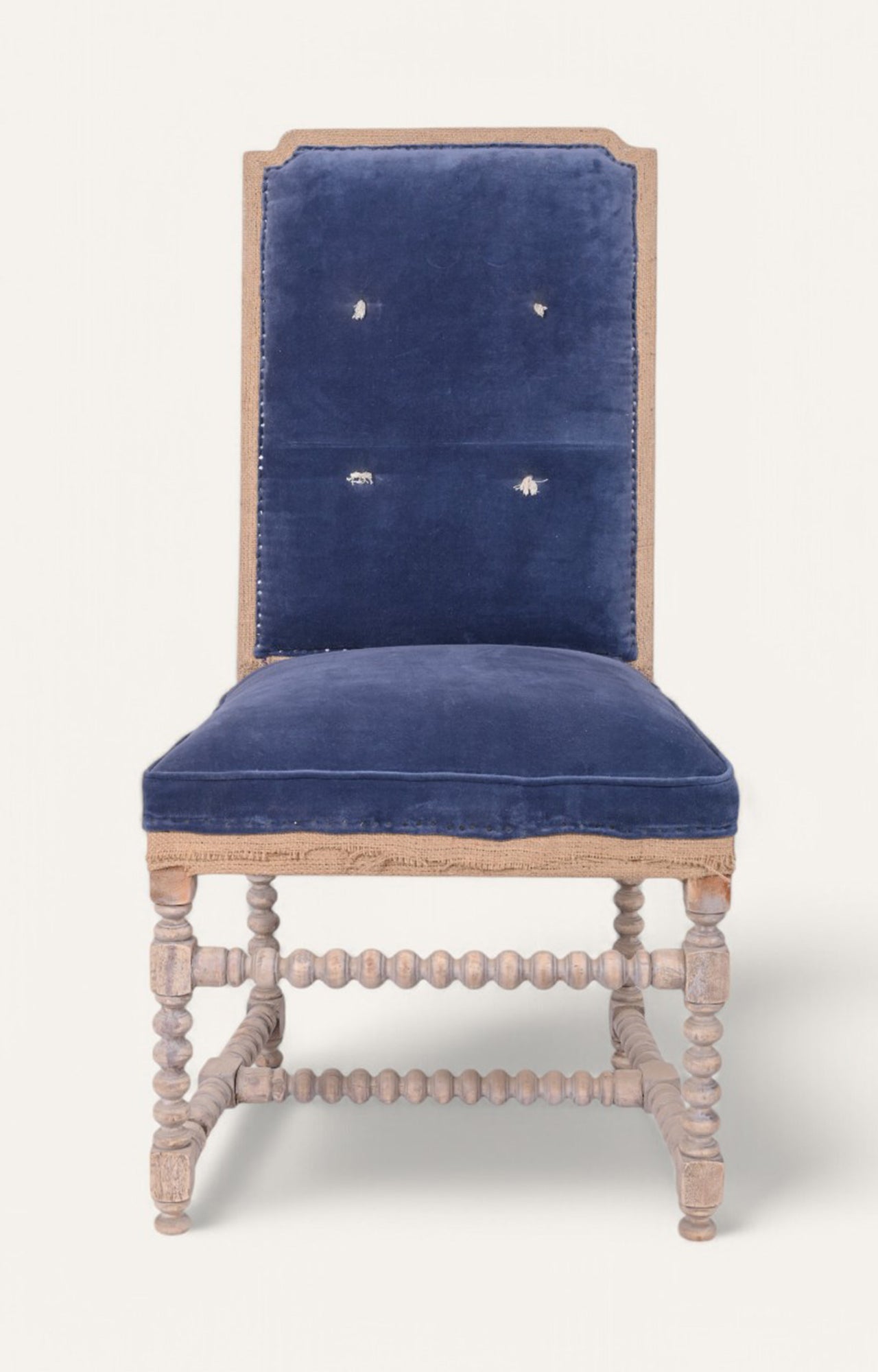 French Blue tussles Dining Chair