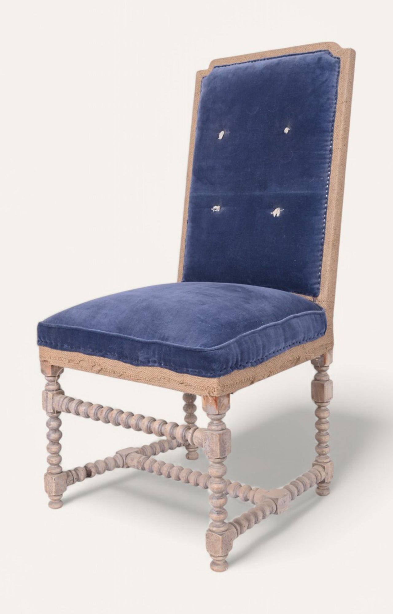 French Blue tussles Dining Chair