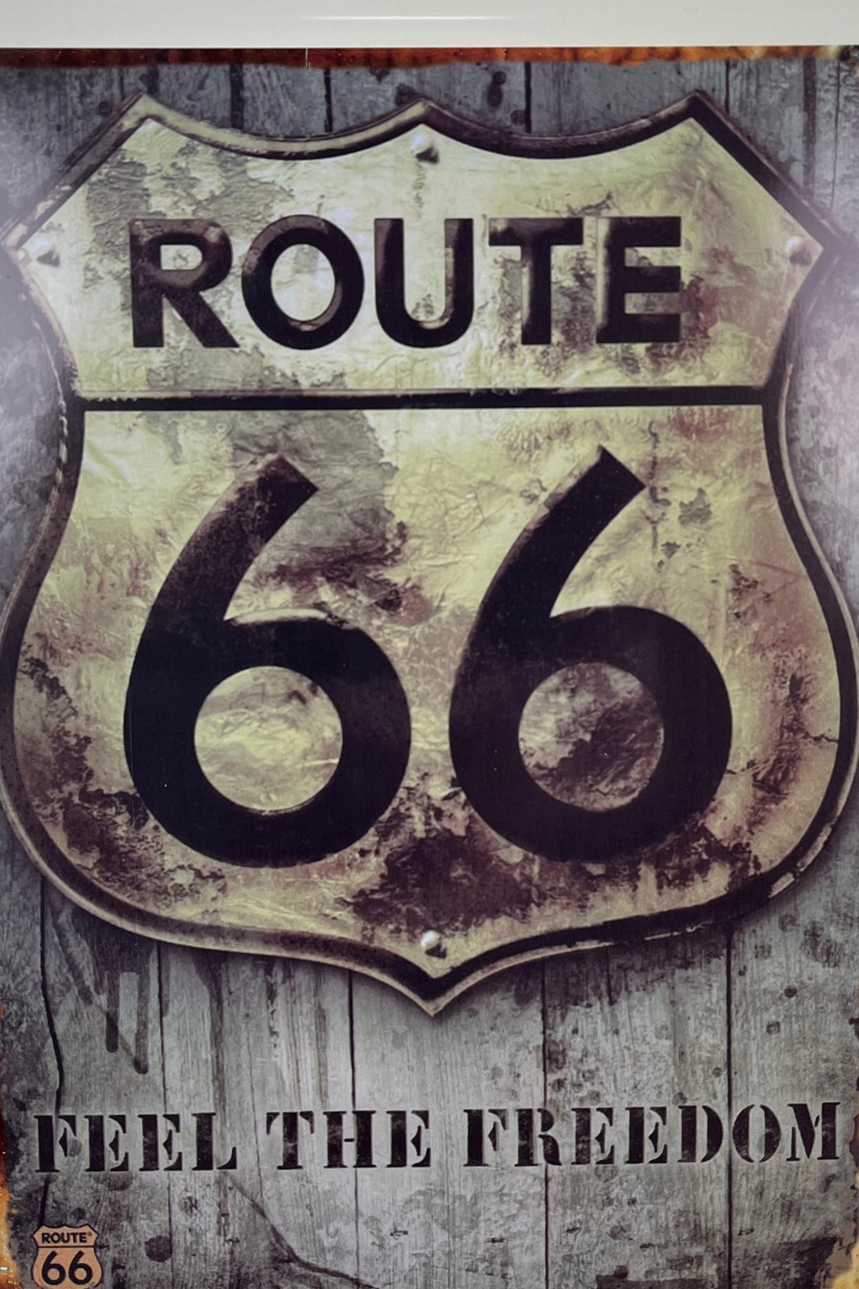 americana route 66 wall hanging sign