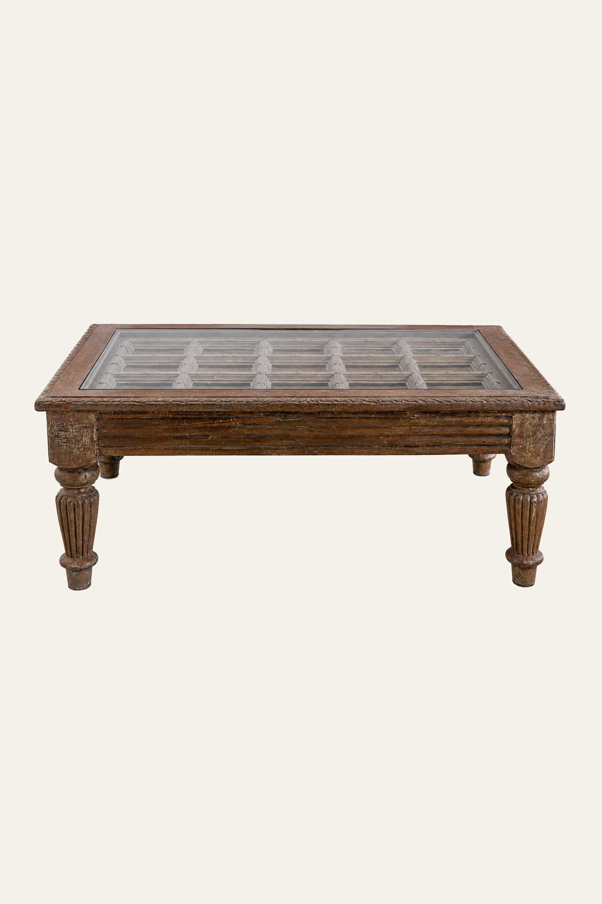 antique carved wood coffee table
