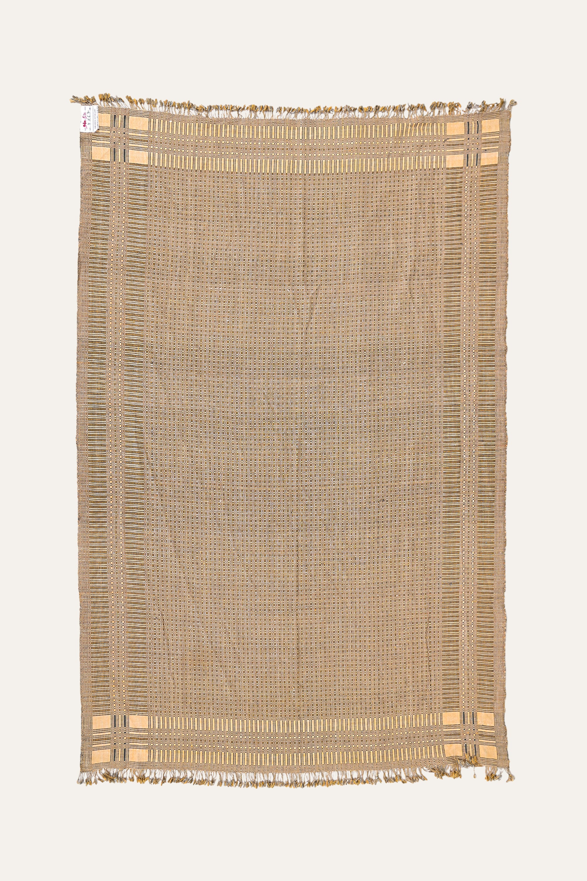 Vintage Ochre Check Cotton Khes Wall Tapestry