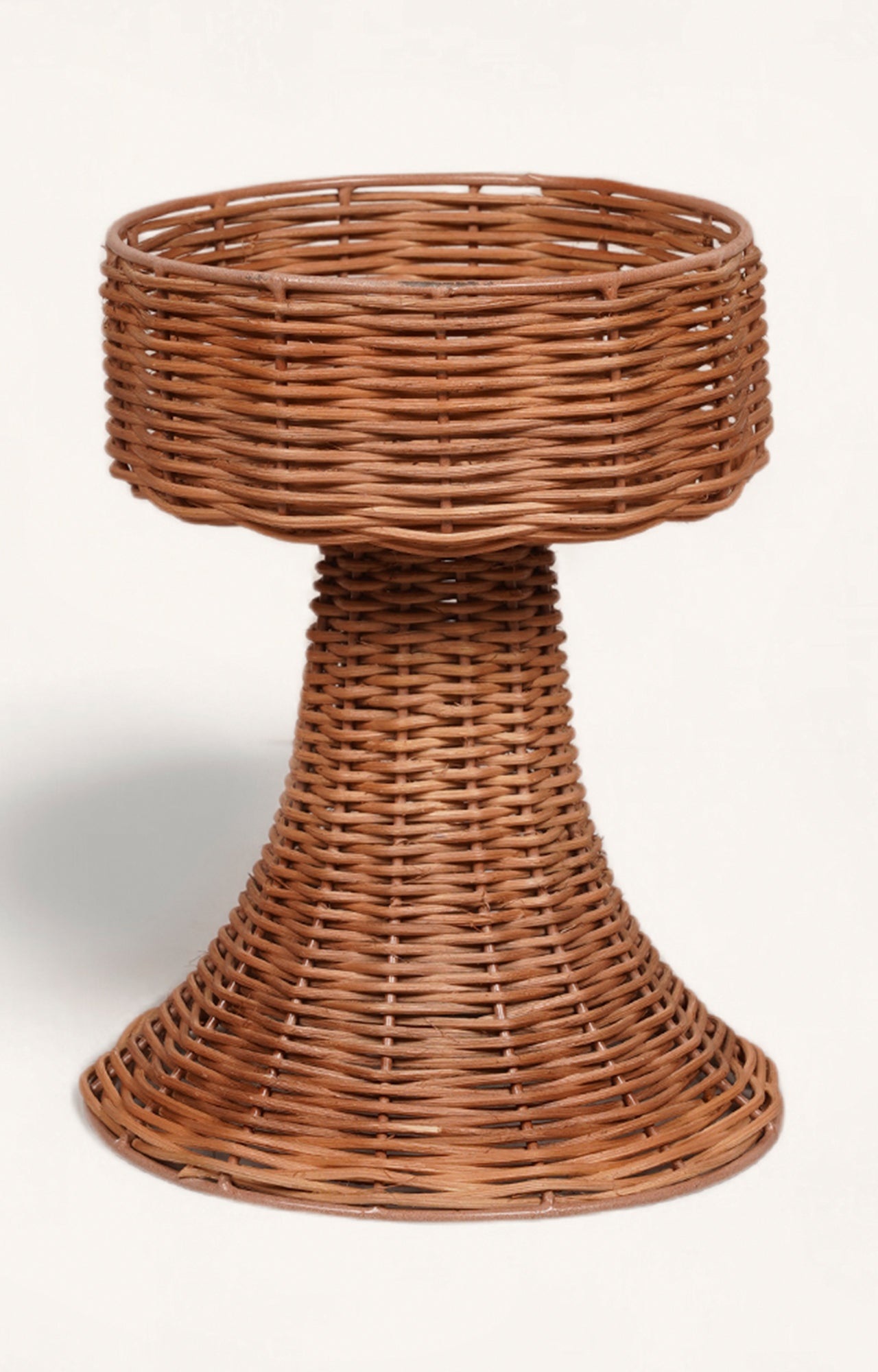 Cane Weave Candle Stand Big
