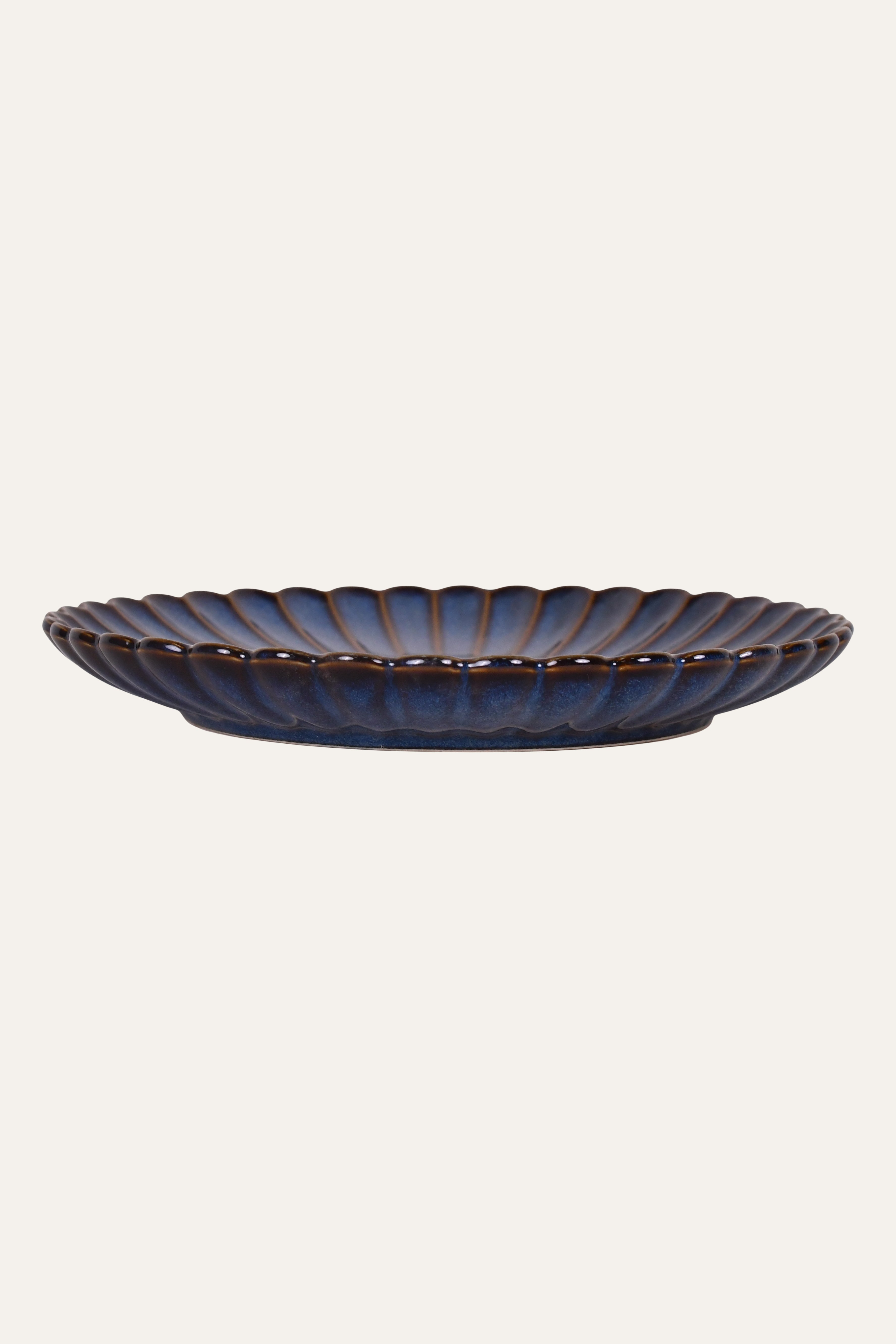 blue ceramic tableware for dining setup