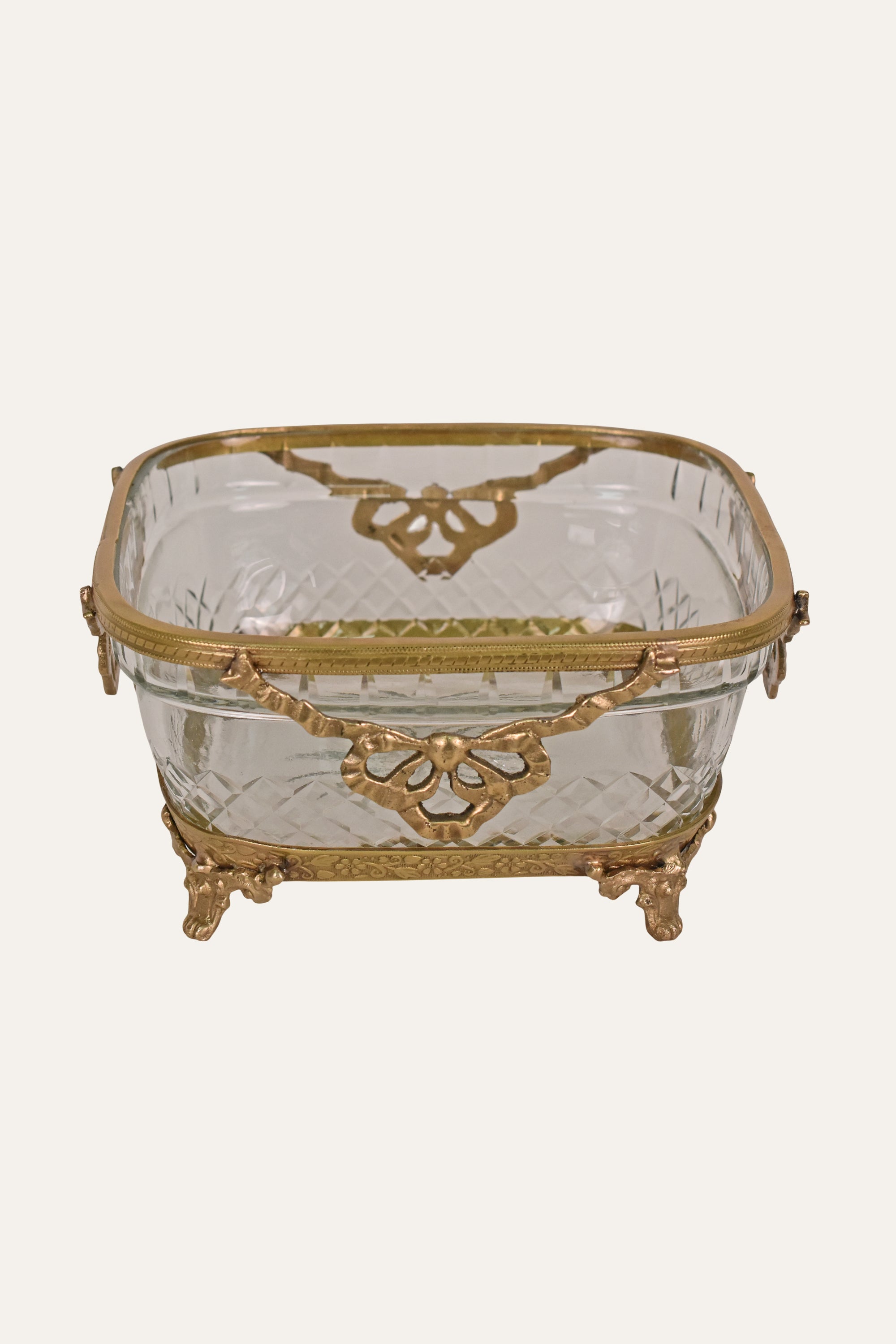 brass and cut glass bowl online