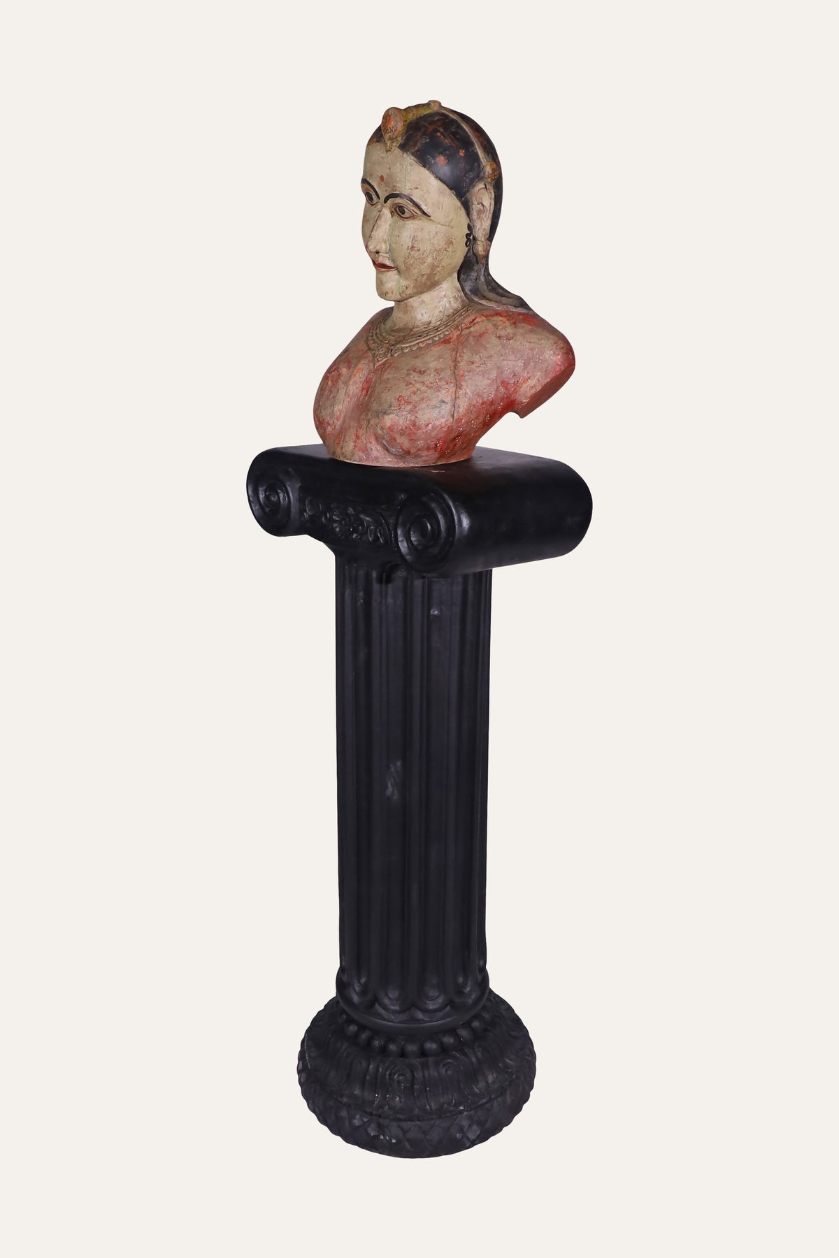 carved wooden bust