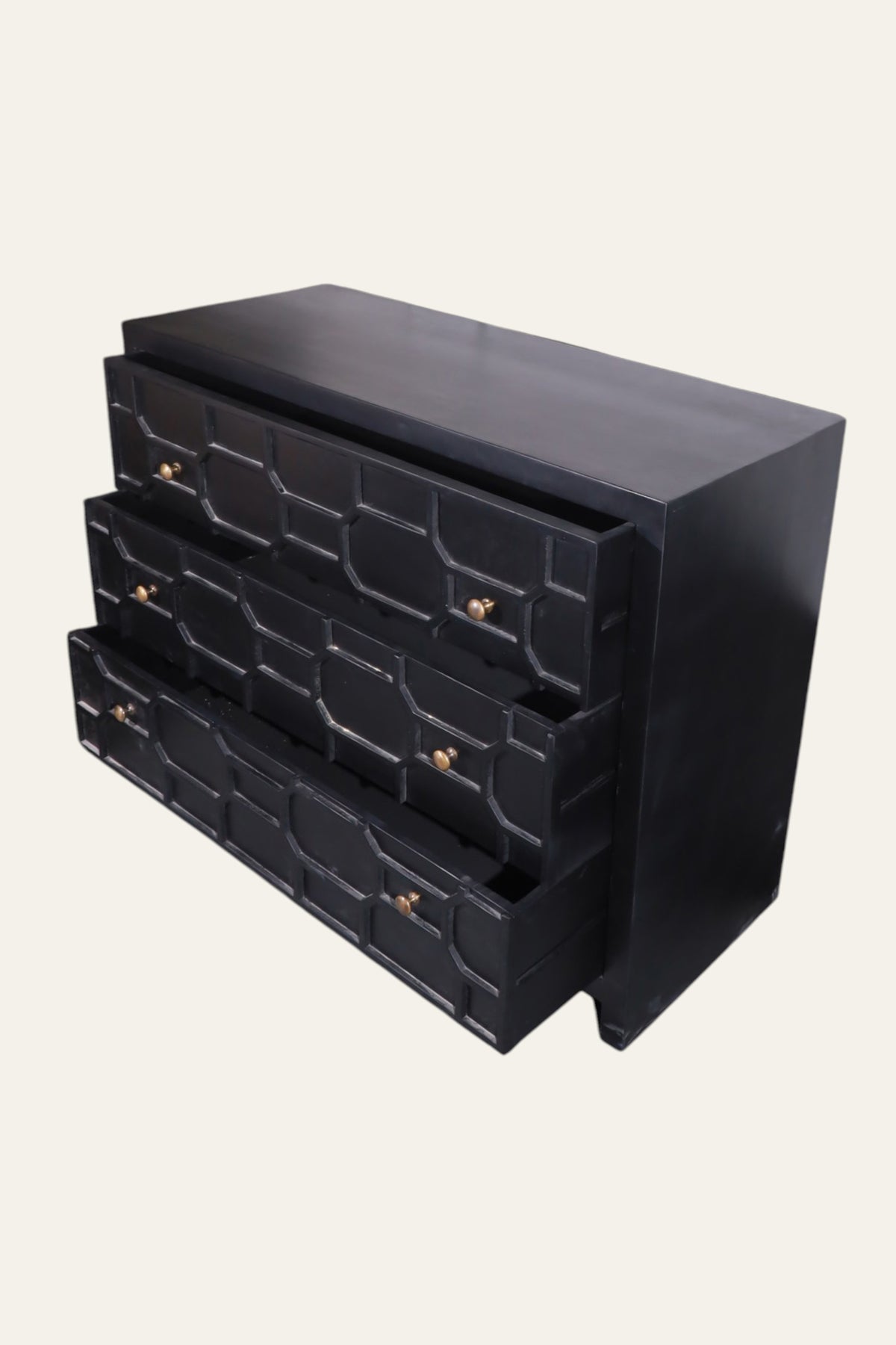 charcoal black geometric 6 drawer chest of drawers