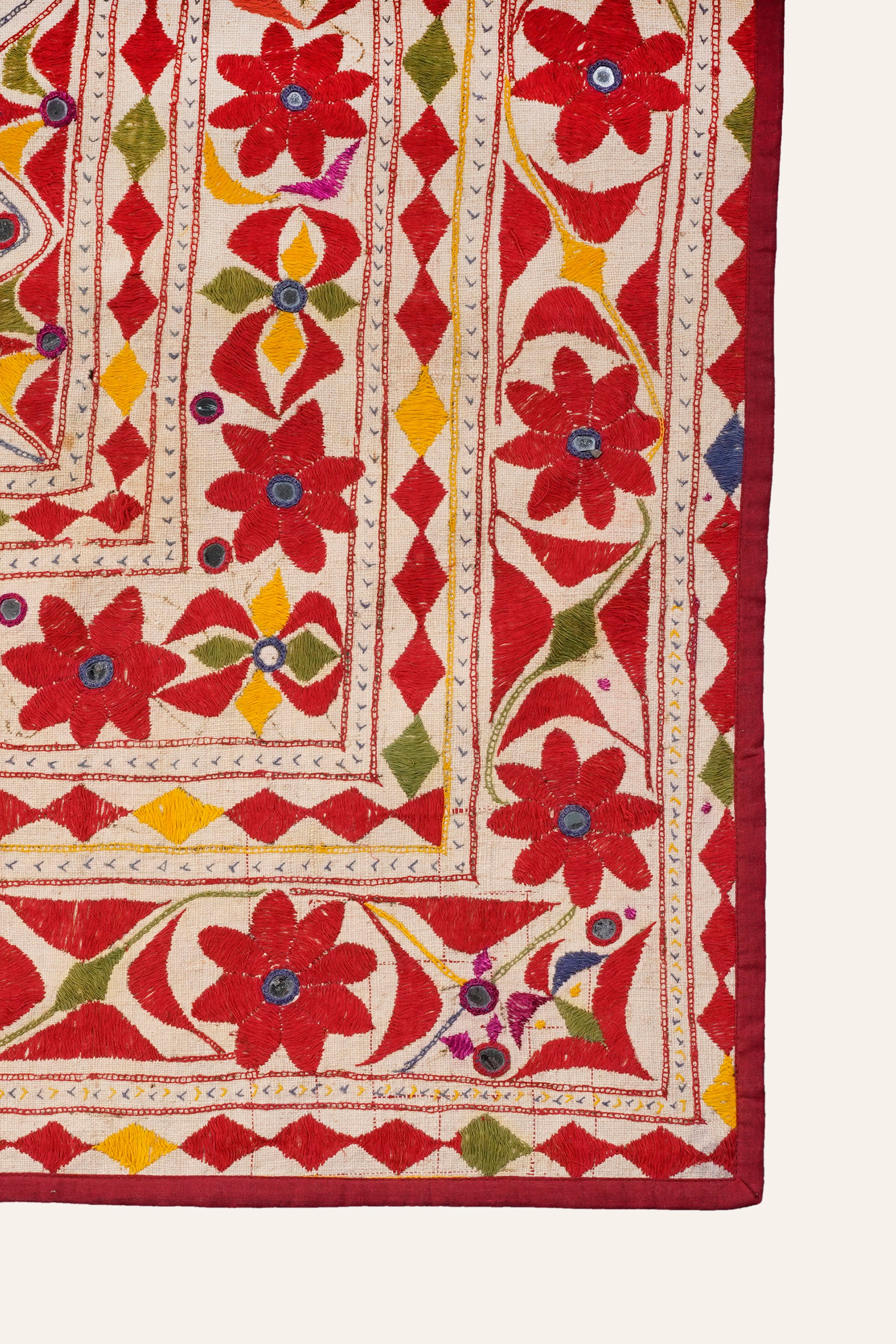 colorful Kutch embroidered wall art