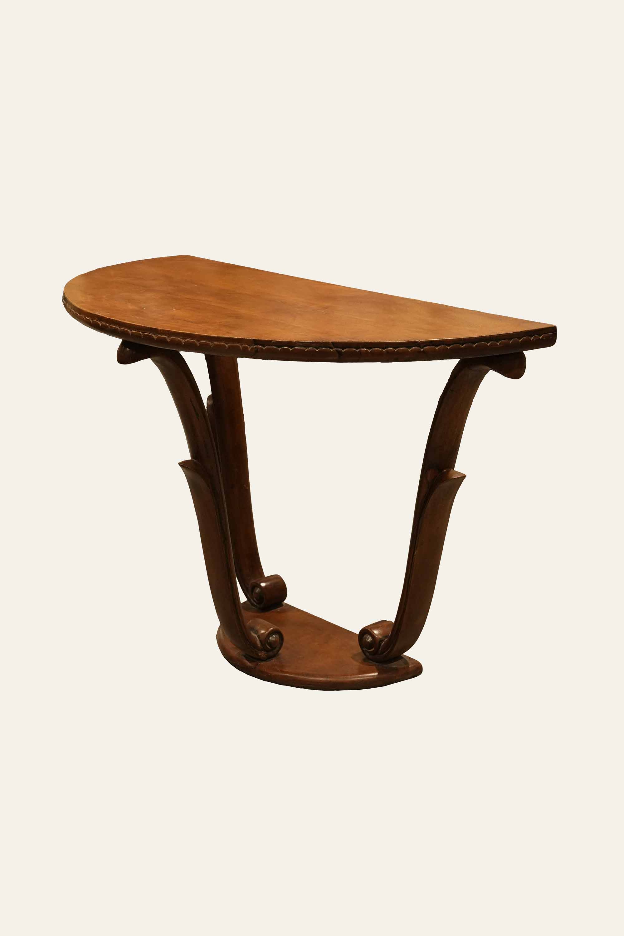 curved console table