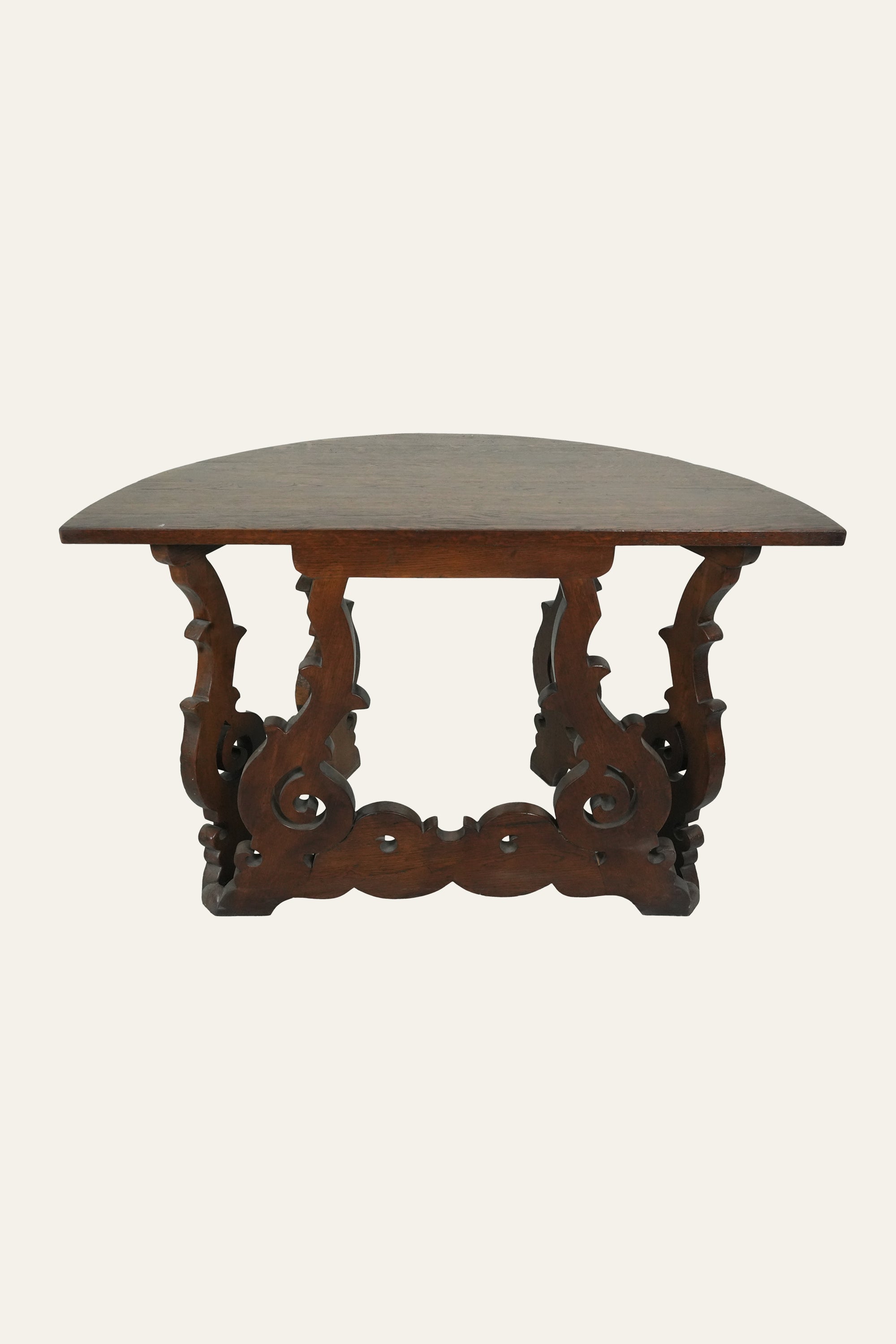 curved wooden console table
