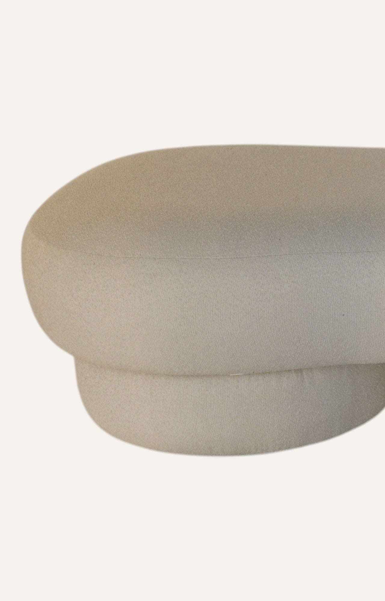 Wave Ivory Curved Ottoman