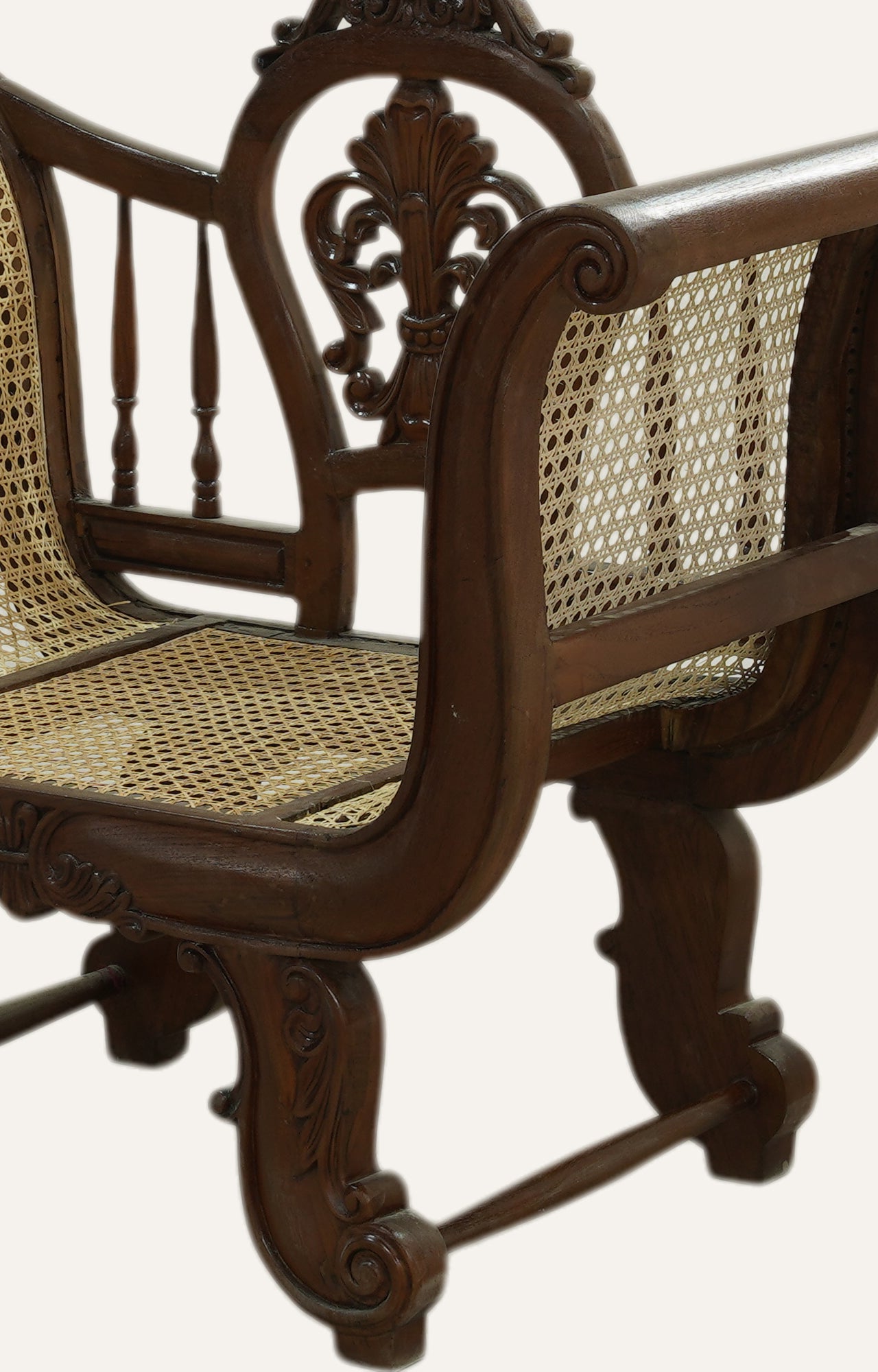 Rattan Hand Carved Arm Chair