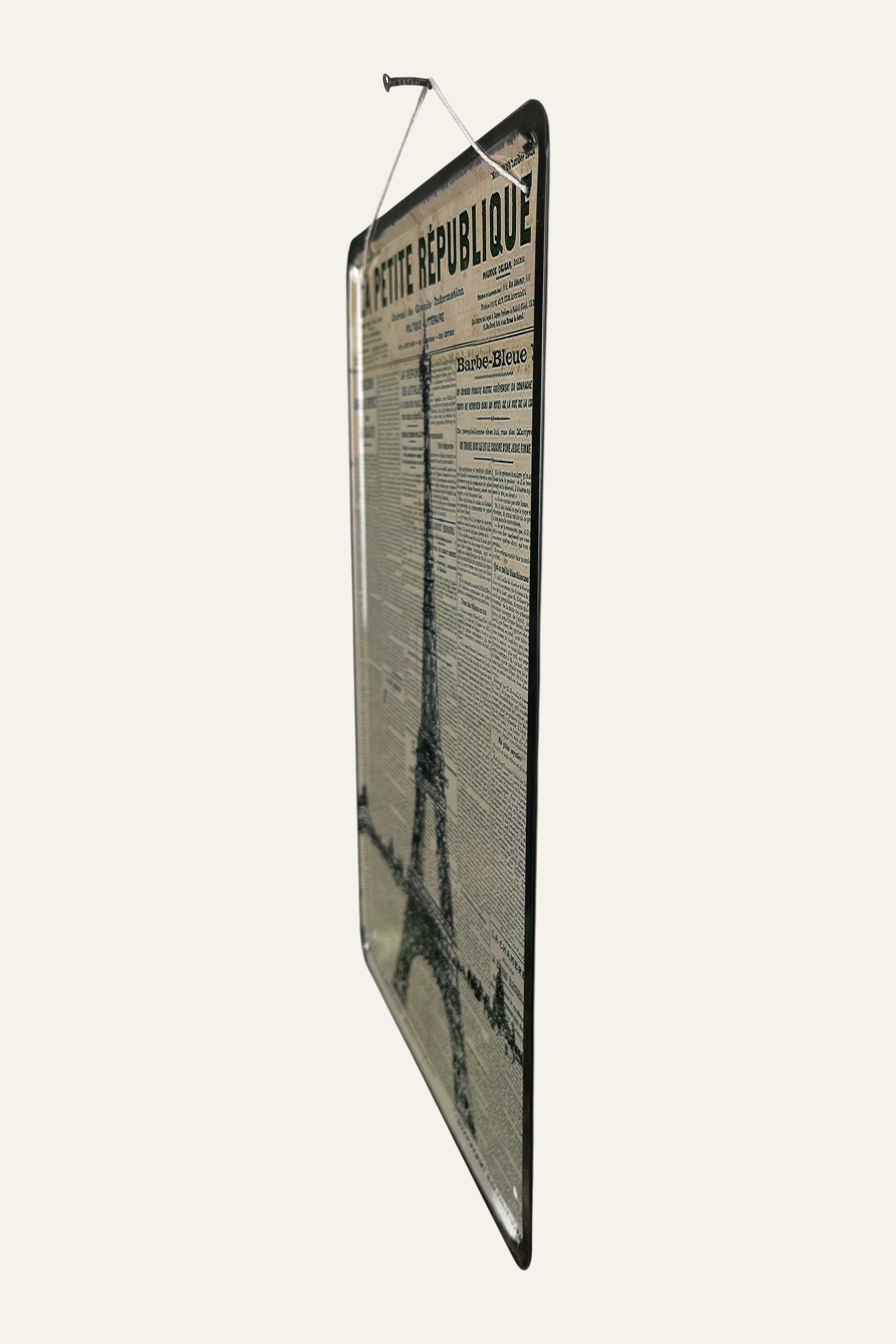 eiffel tower newspaper style wall board