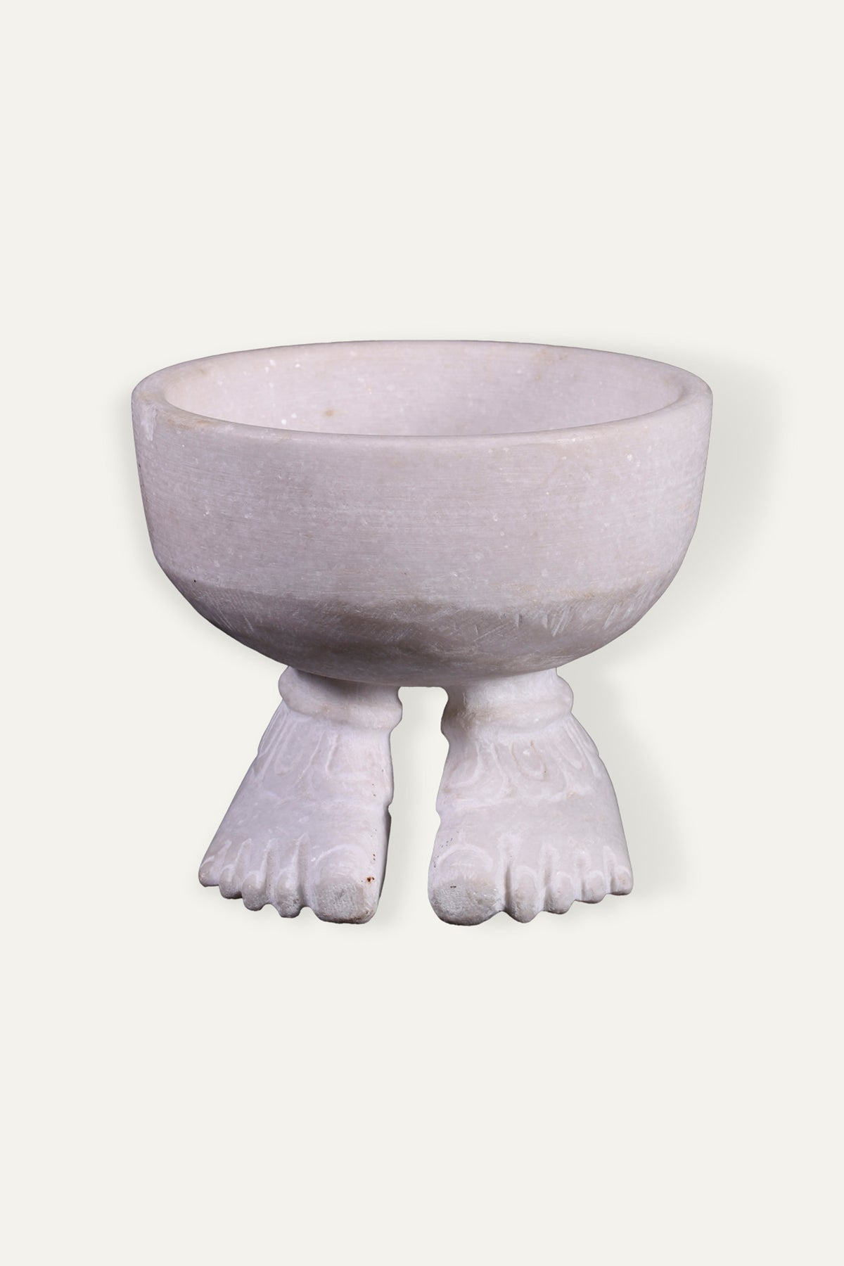 footed marble bowl for home decor