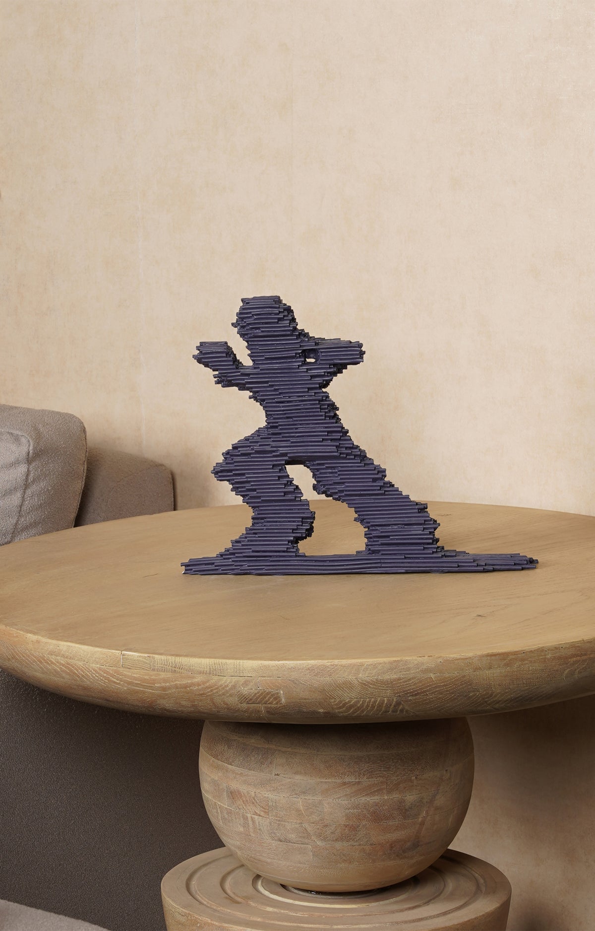 fragmented running man metal table decor