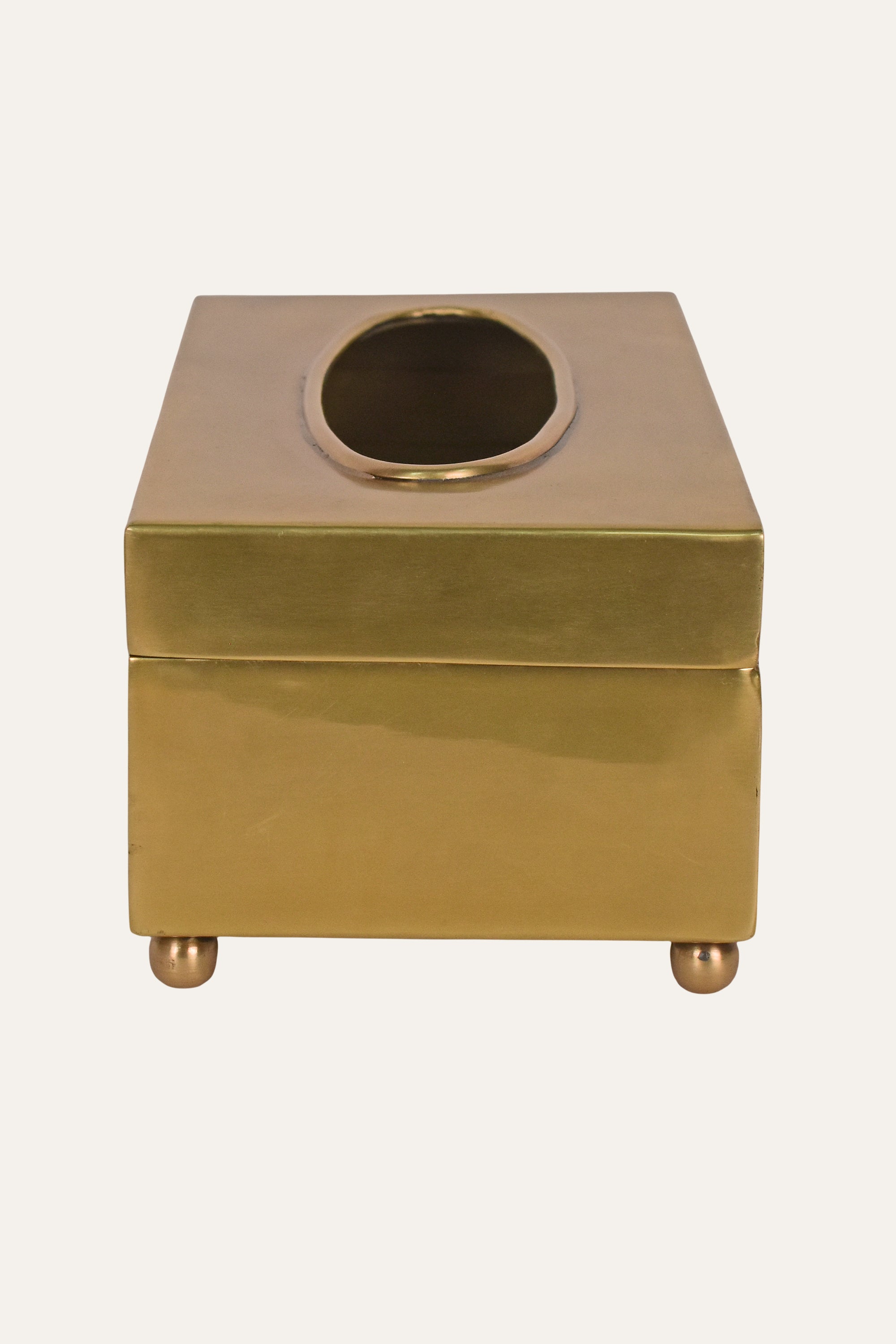 handcrafted brass tissue box holder