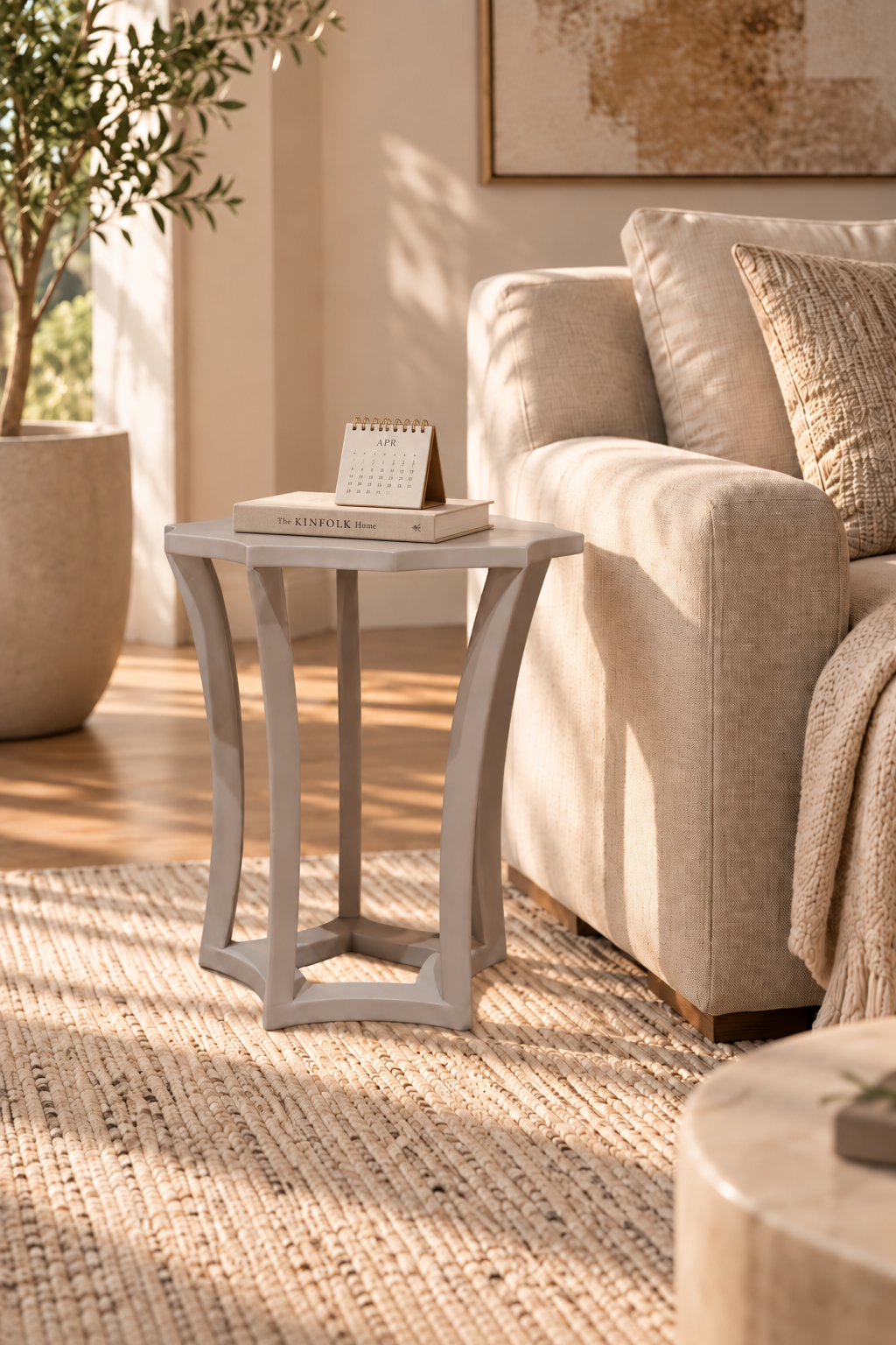 handcrafted wooden side table for living room