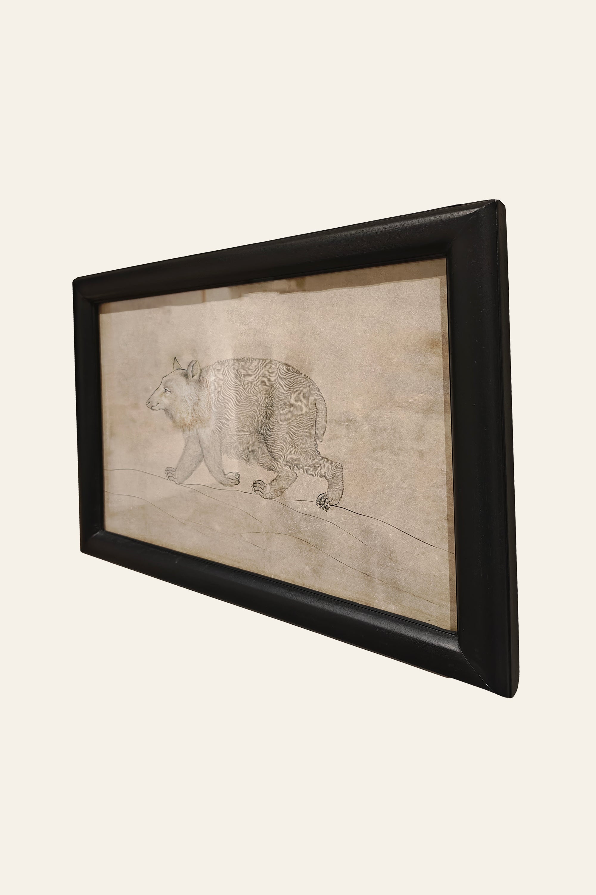 luxury bear wall art with black frame