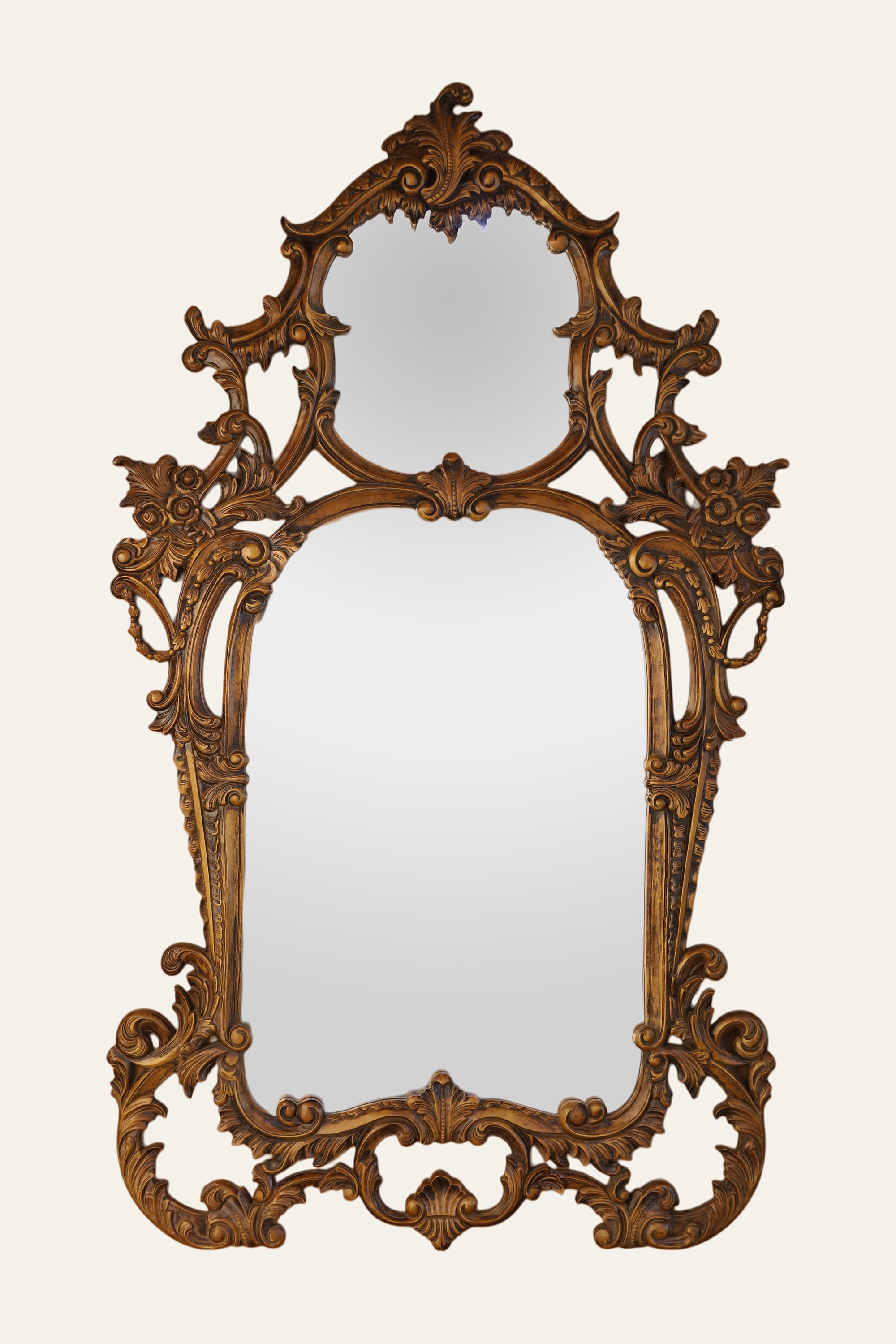 luxury carved wooden wall mirror