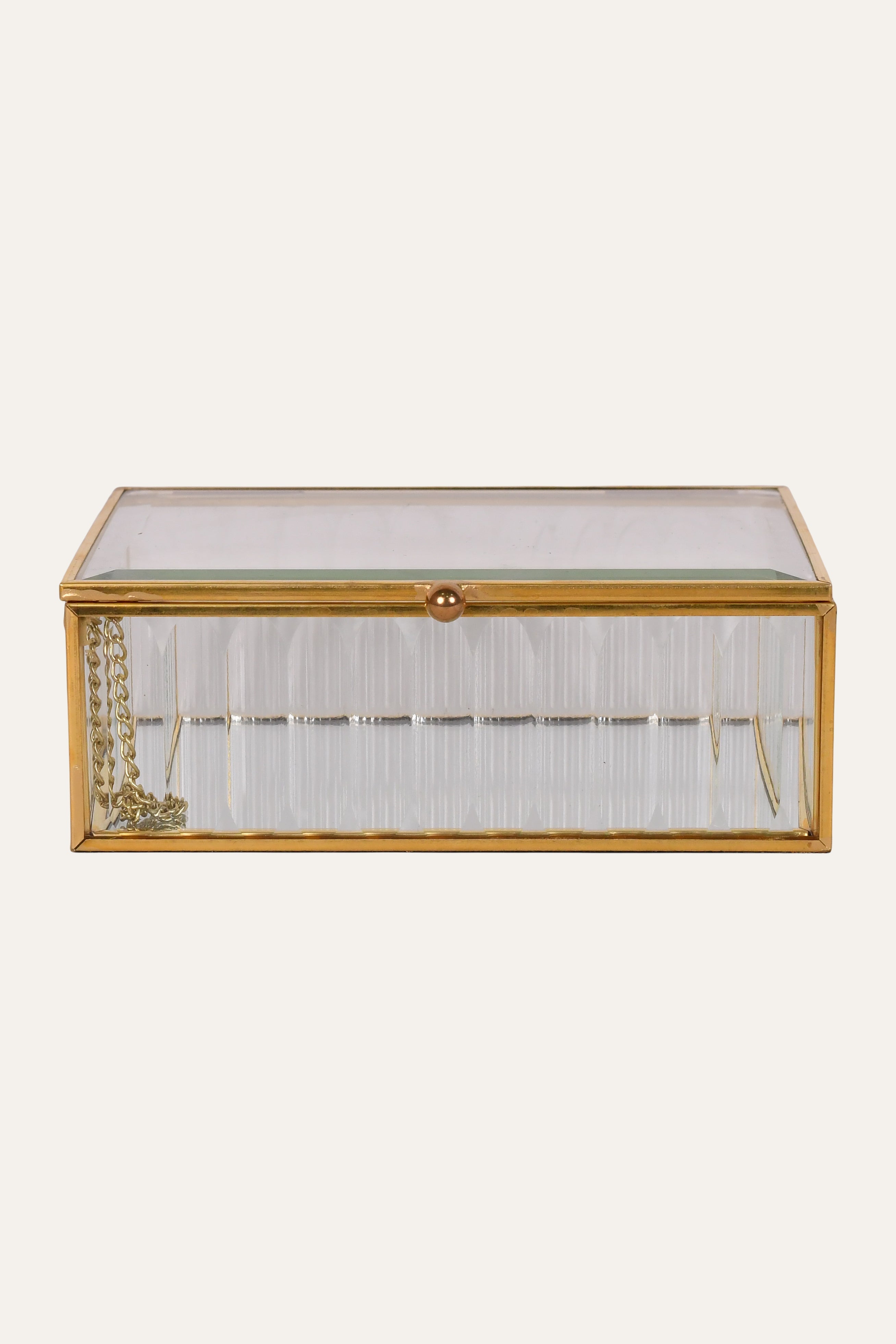 luxury ribbed glass storage box