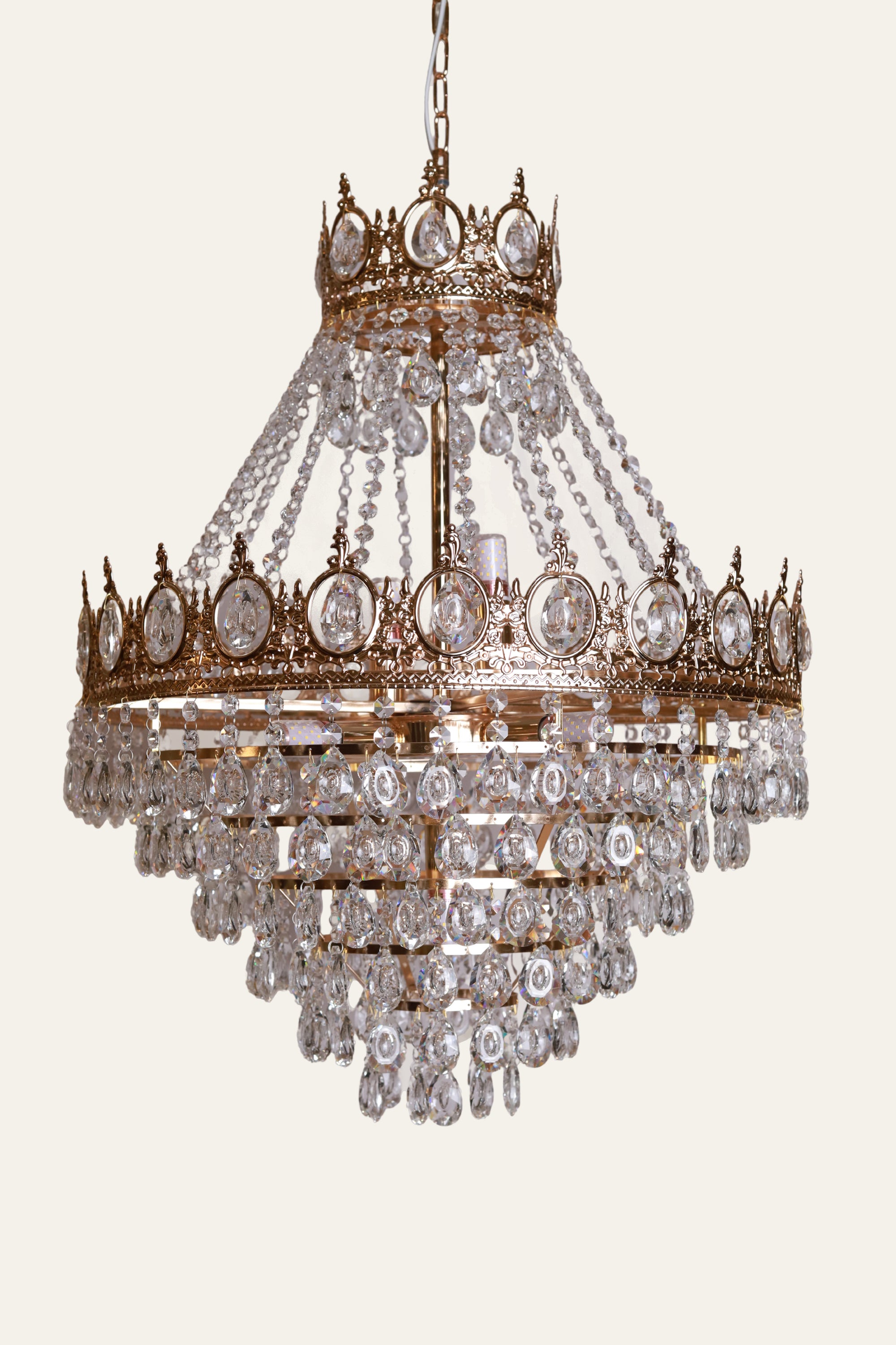 luxury tiered glass chandelier
