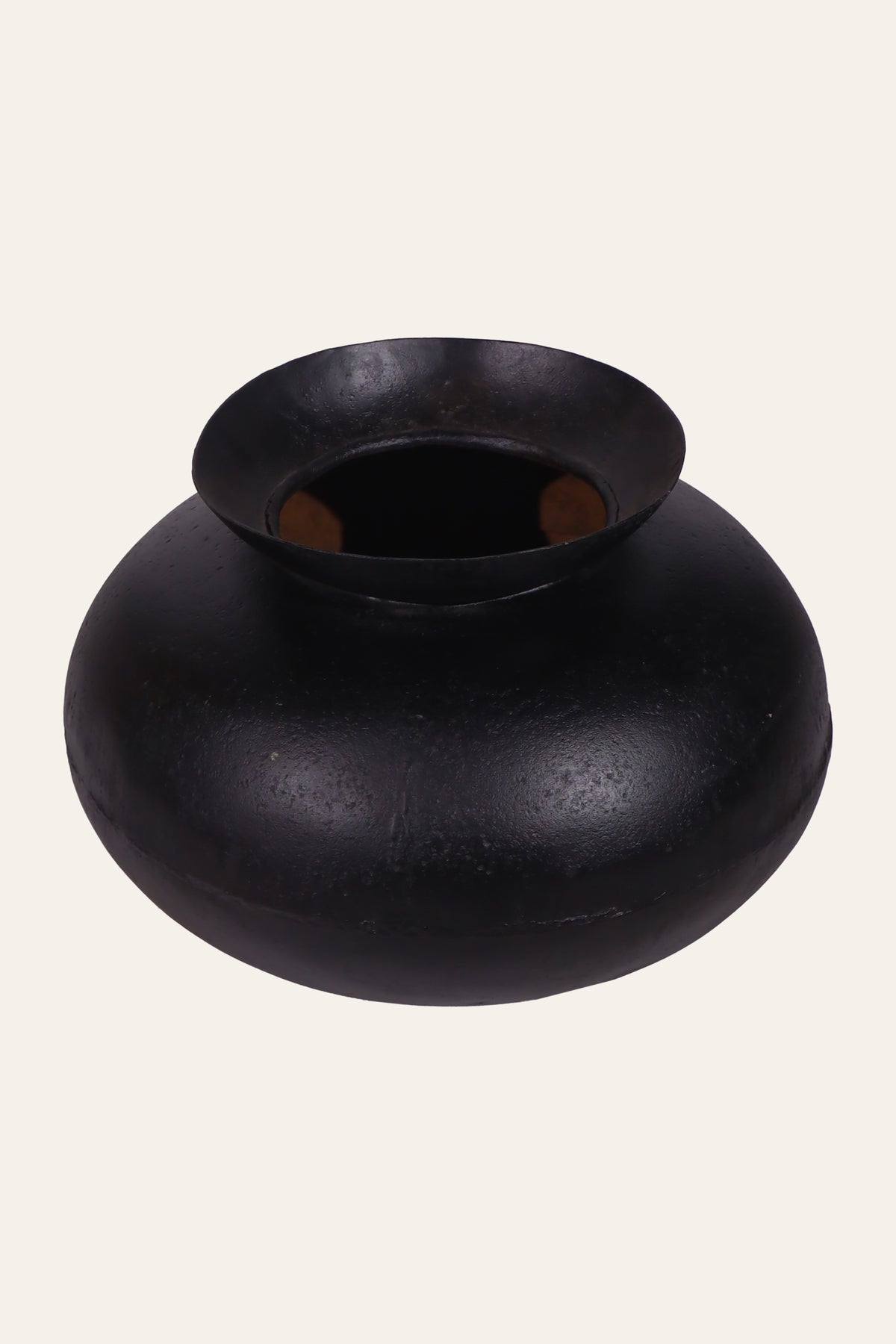 matte black hammered metal pot
