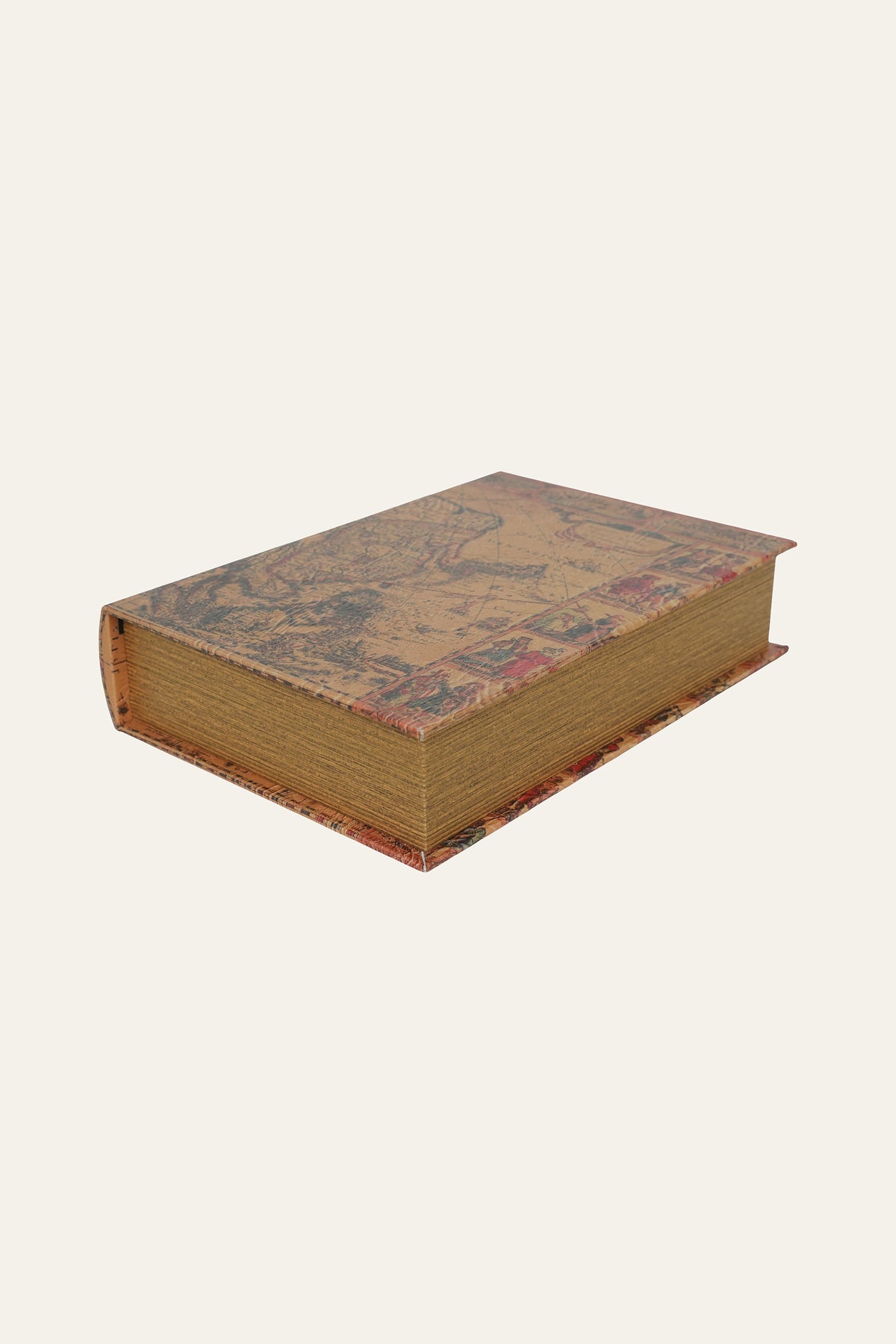 medium old world vintage map decorative book box