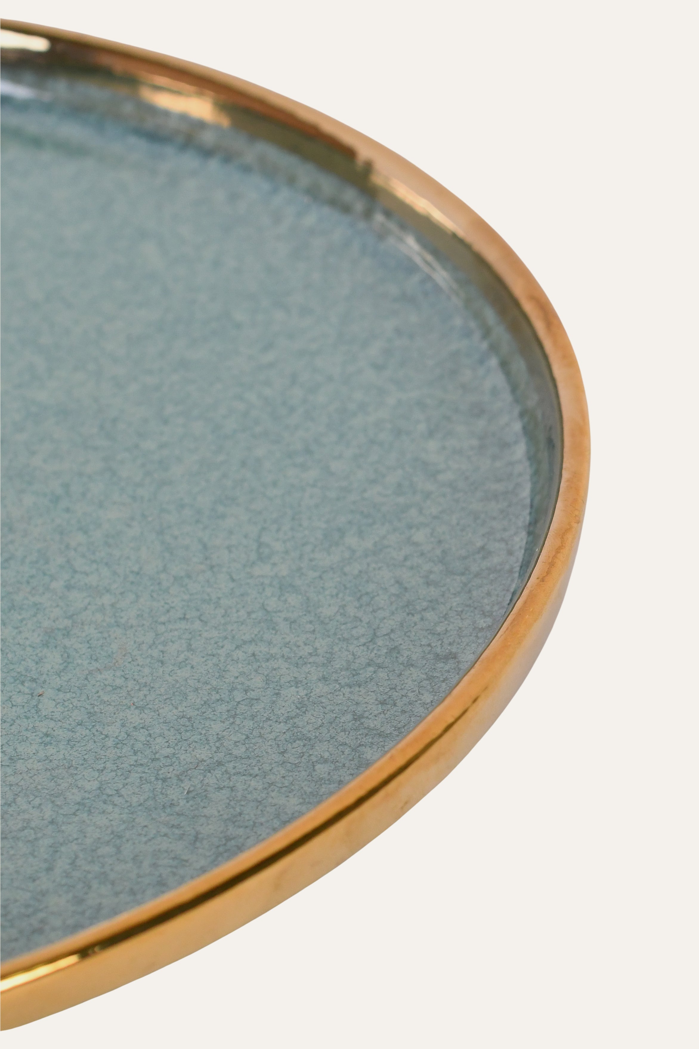metallic rim ceramic plate