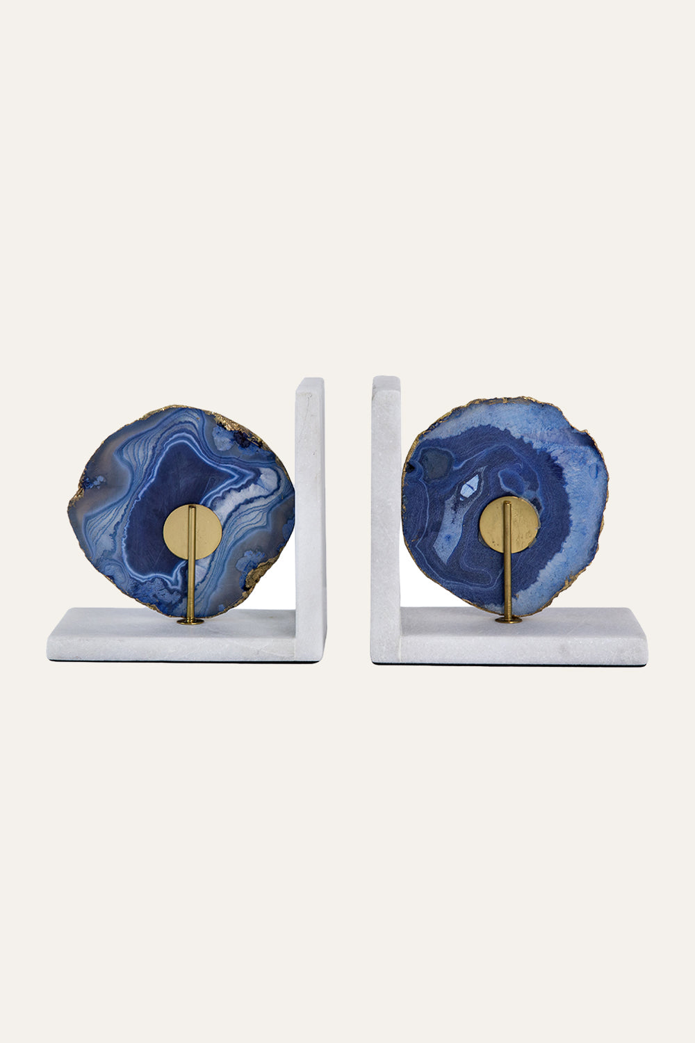 natural blue agate bookends set