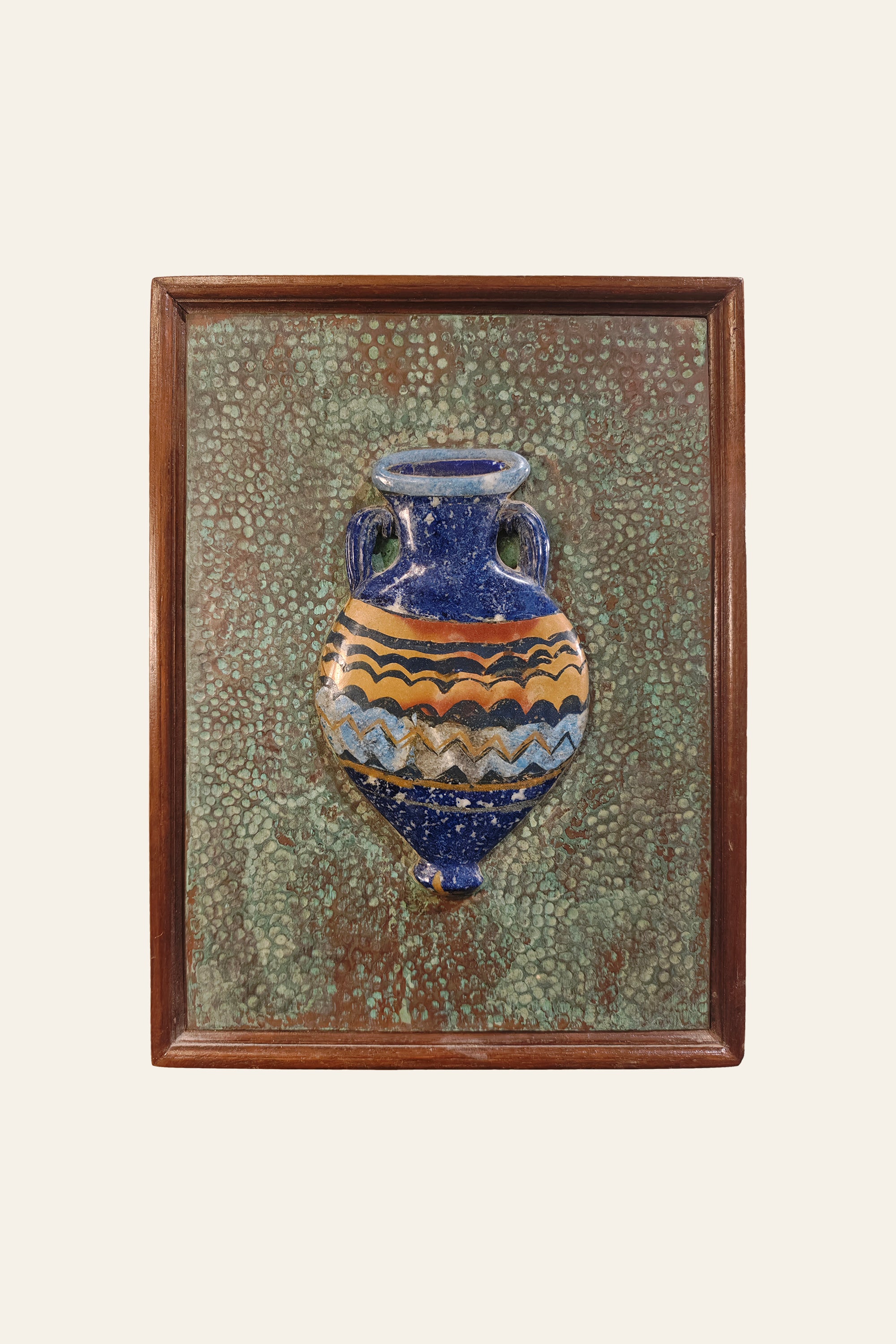overlaid semi precious stone inlay vase