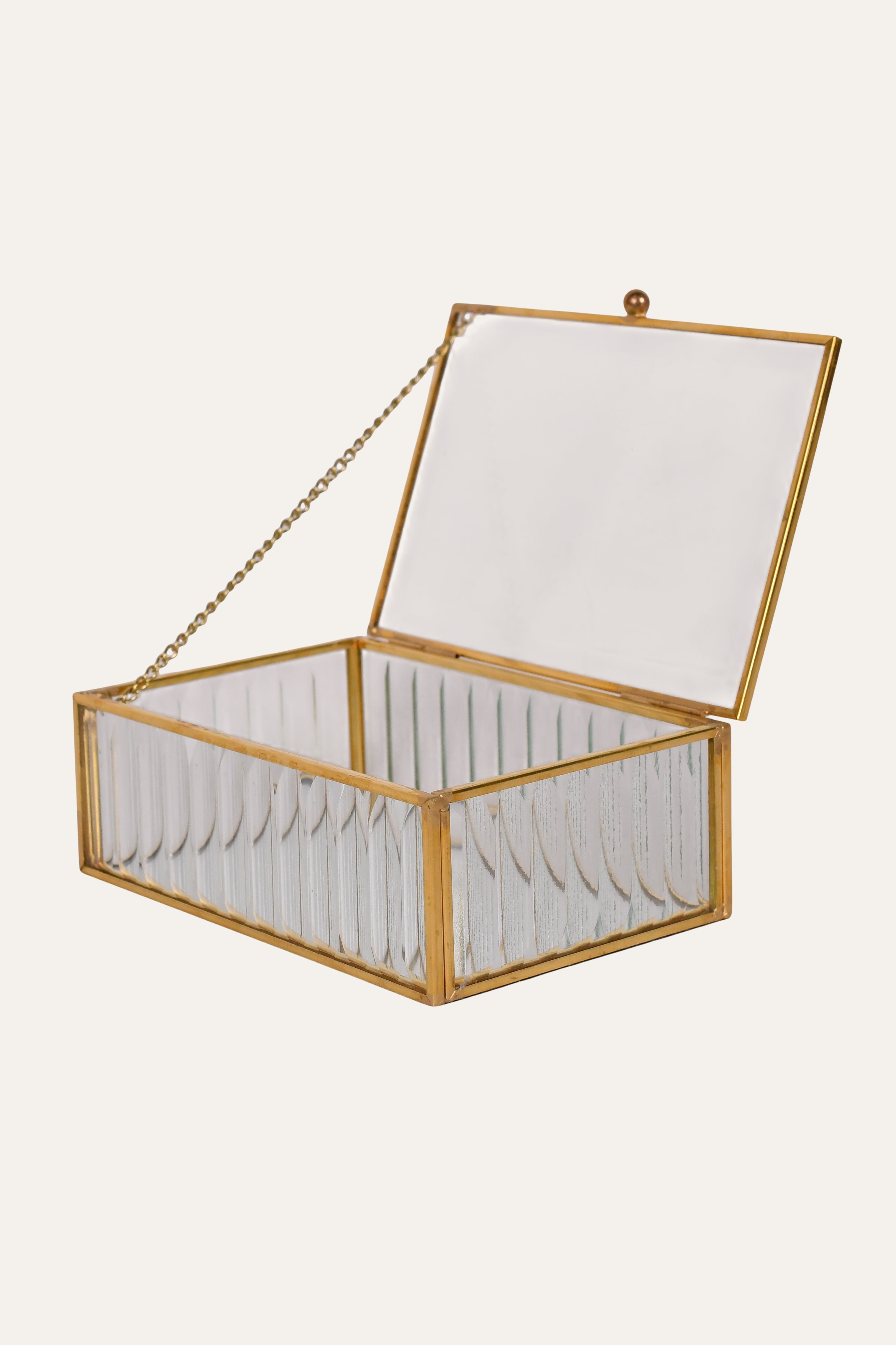 ribbed glass storage box