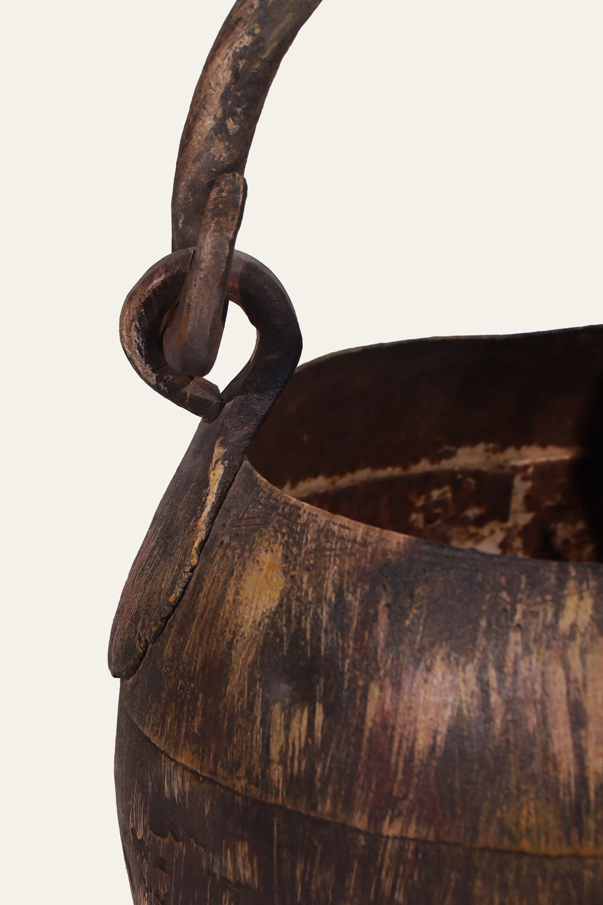 rustic hanging metal pot for home decor