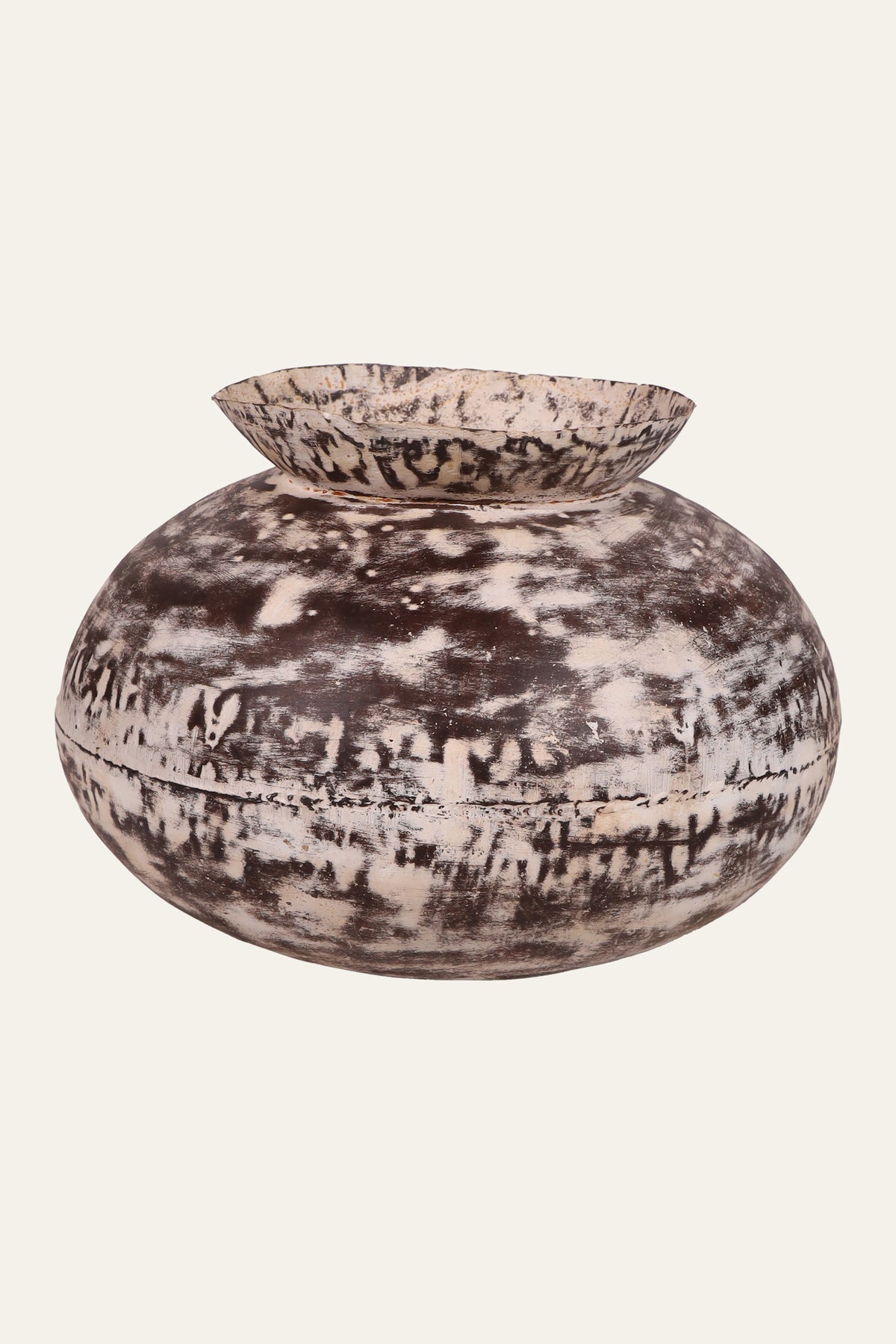 rustic vintage metal pot for home decor
