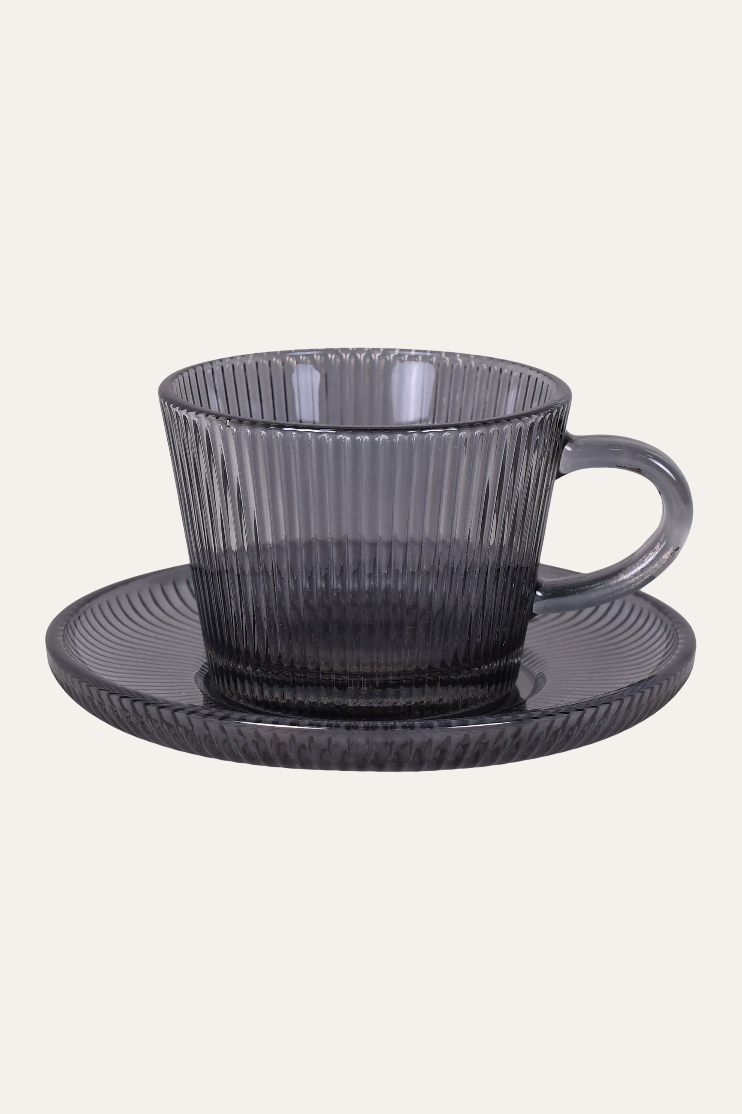 saucer smoke grey tea cup 