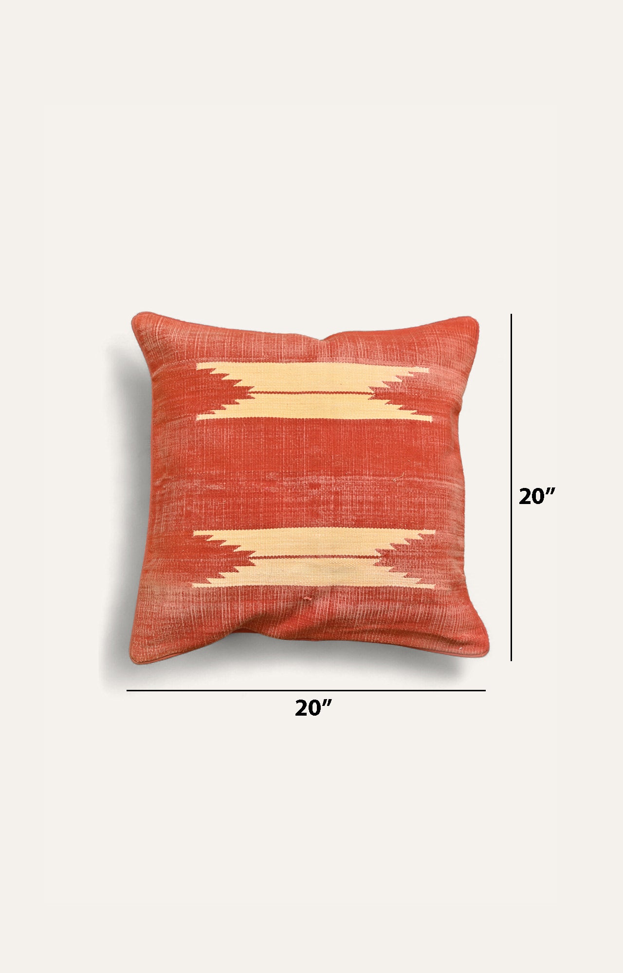 Ikat cushions in sunset colors