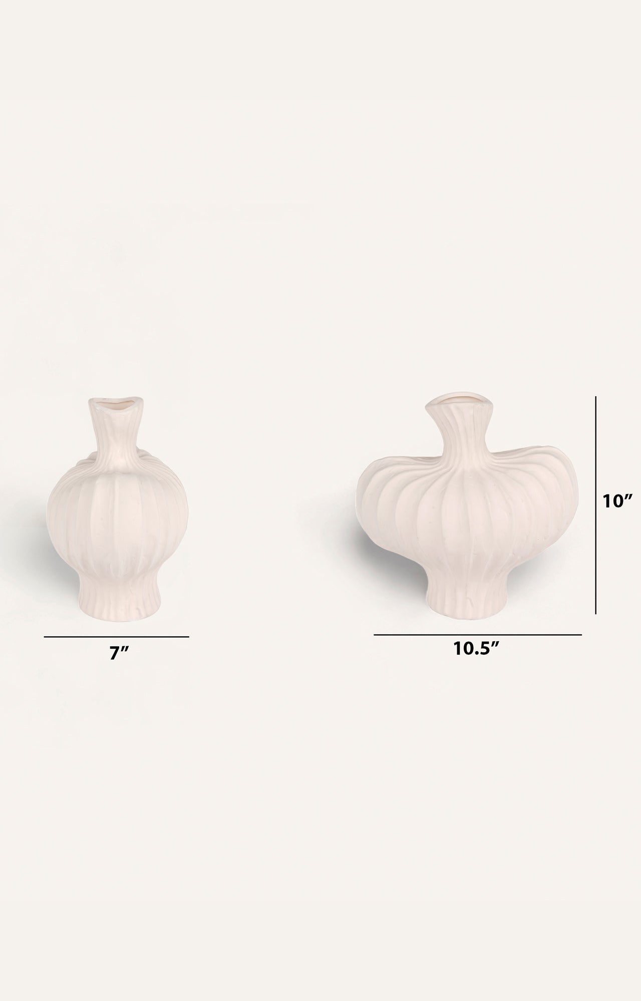 Off - White Ceramic Vase with Swirl Design