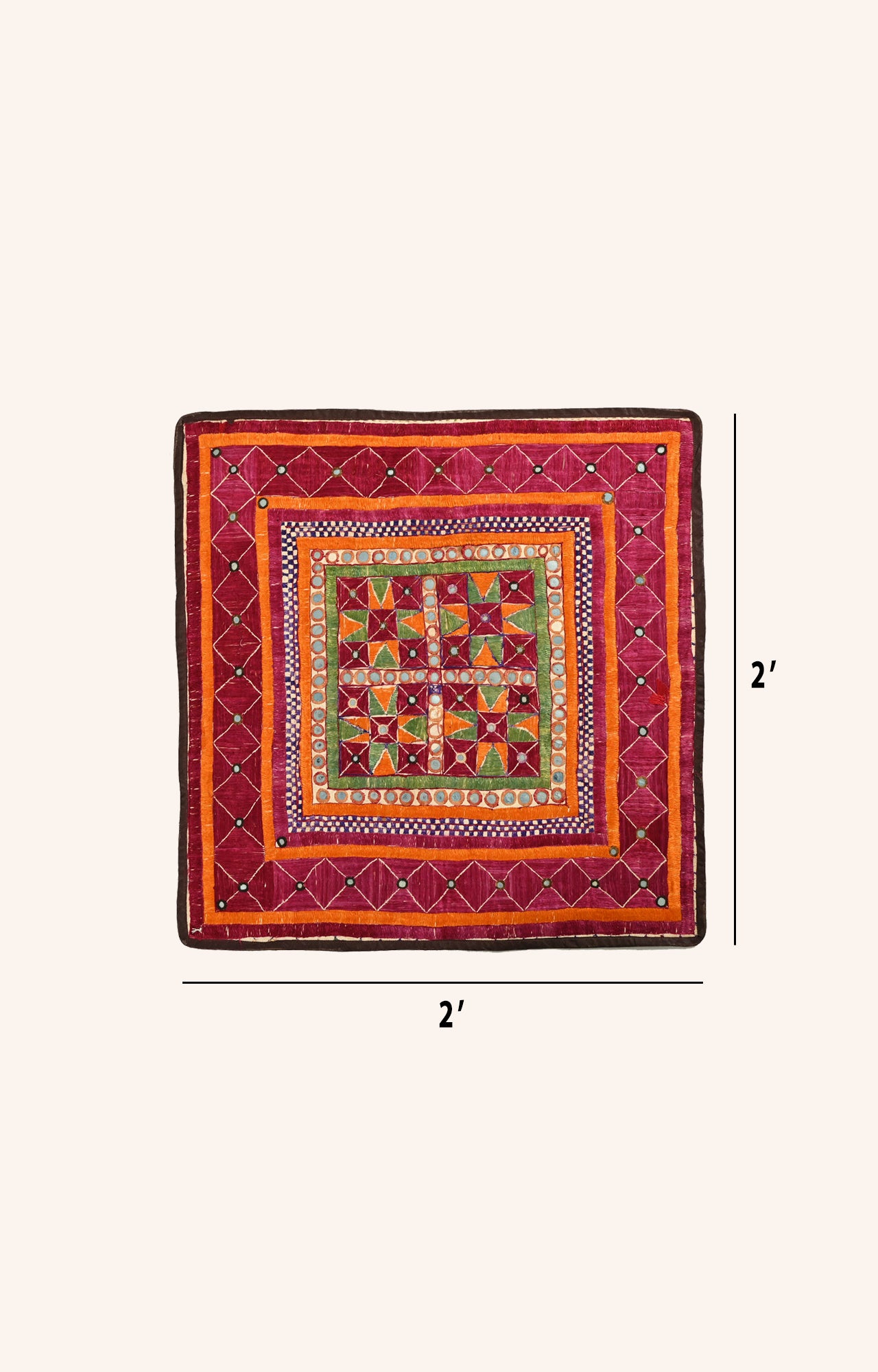 Kutch Mirrorwork Tapestry :  Indian Handmade Textile Cotton Wall hanging