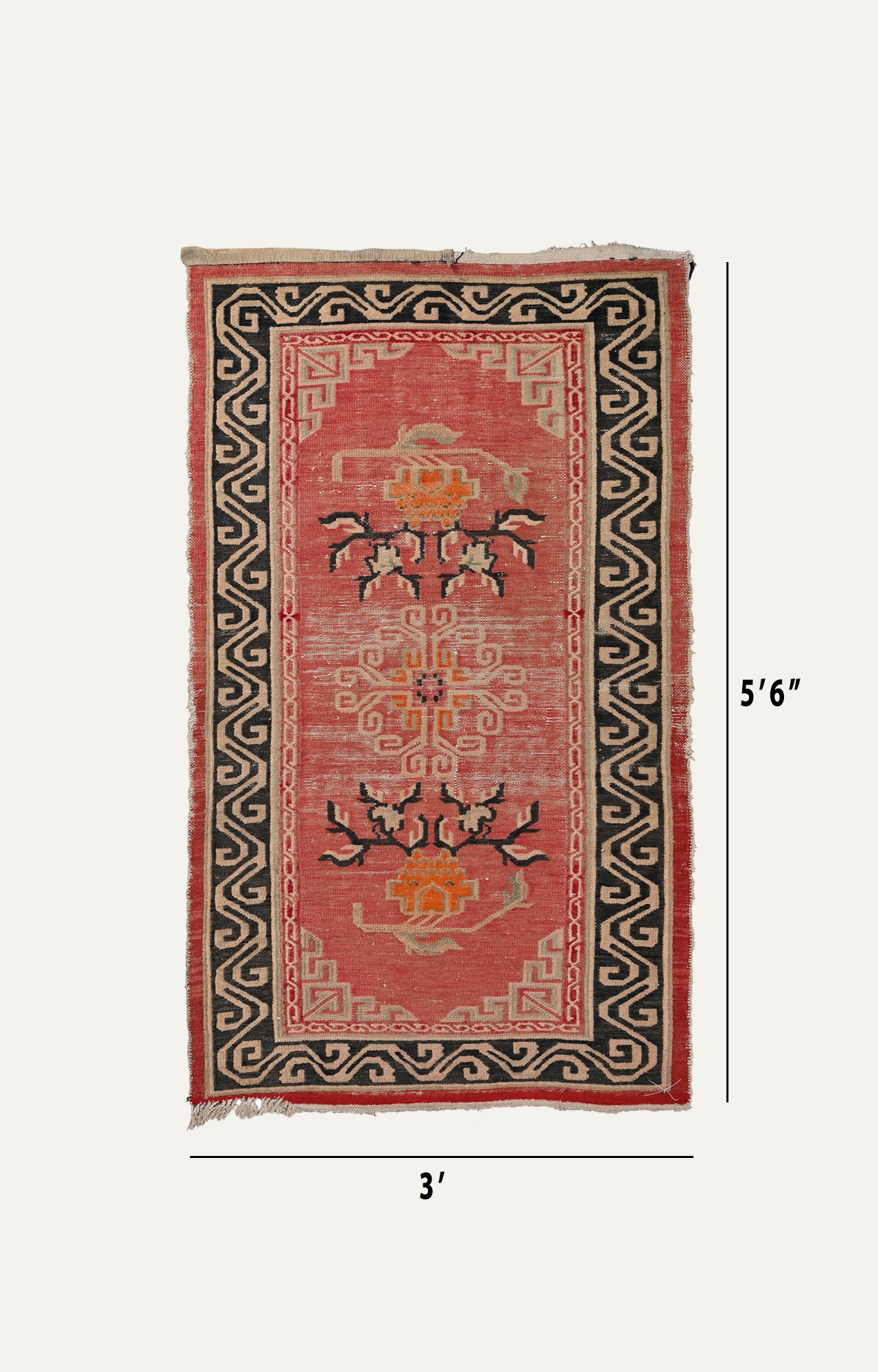 3 x 5 Ft Oriental pattern Tibetan carpet