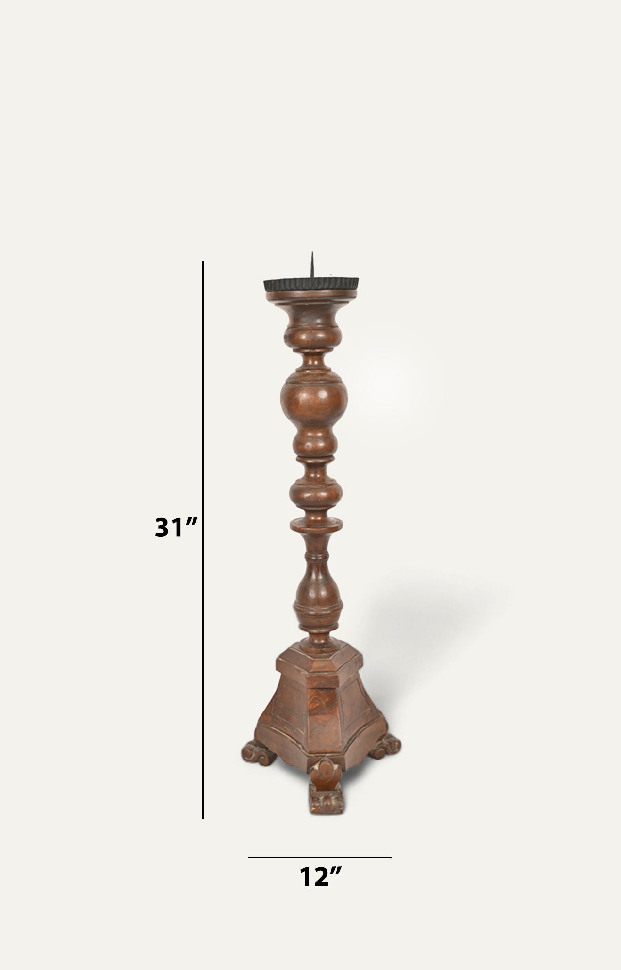 Elegant Spindle pillar Wooden Candle Stand