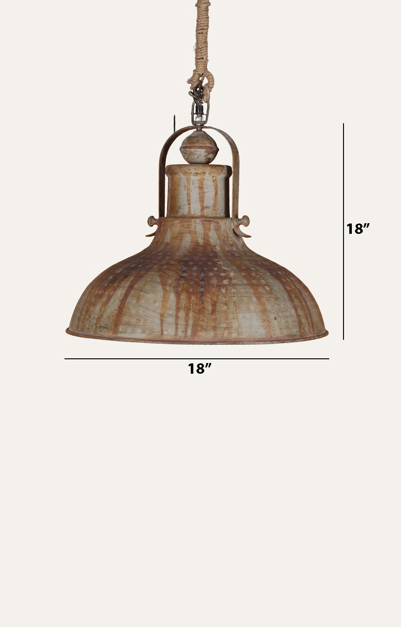 Iron dome shaped pendant light