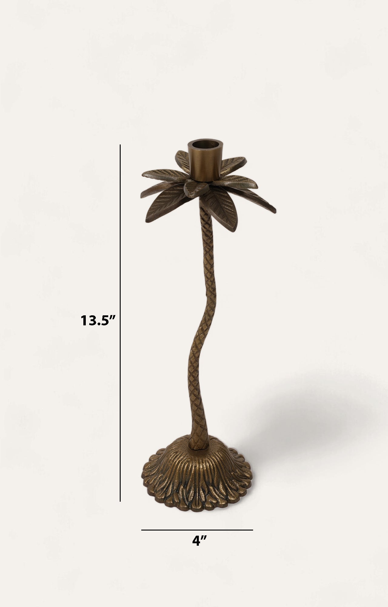 Antique Bronze Palm Tree Candle Holder