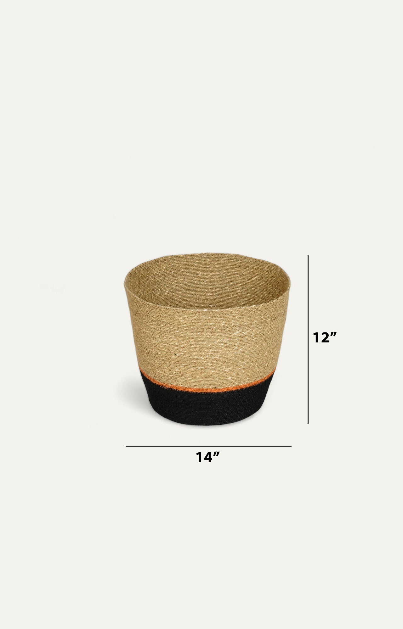 Two-Tone Seagrass Modern Storage Basket