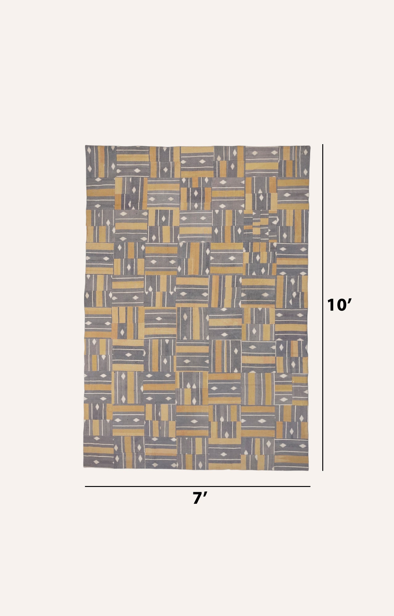 7 x 10 Ft Geometric Gray and Yellow Area Rug