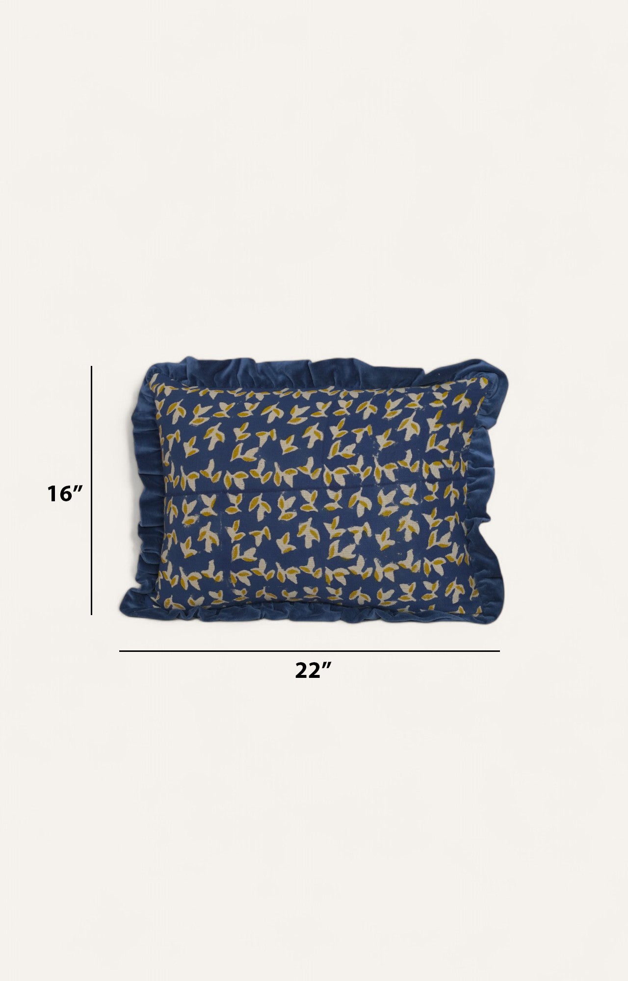 Midnight Birdsong Ruffle Cushion Cover
