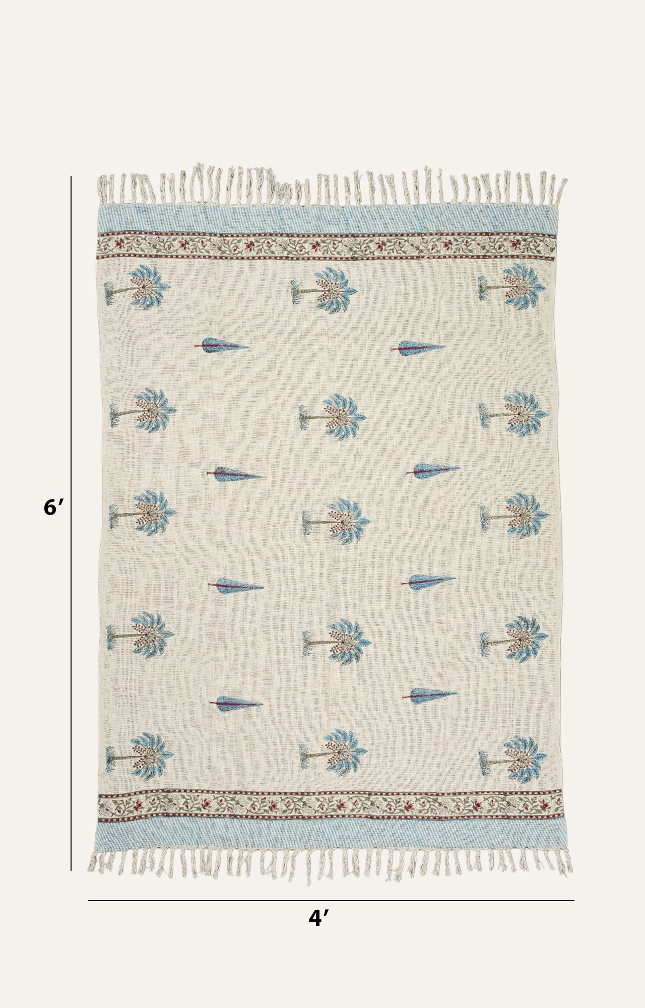 Blue wilderness block printed Throw