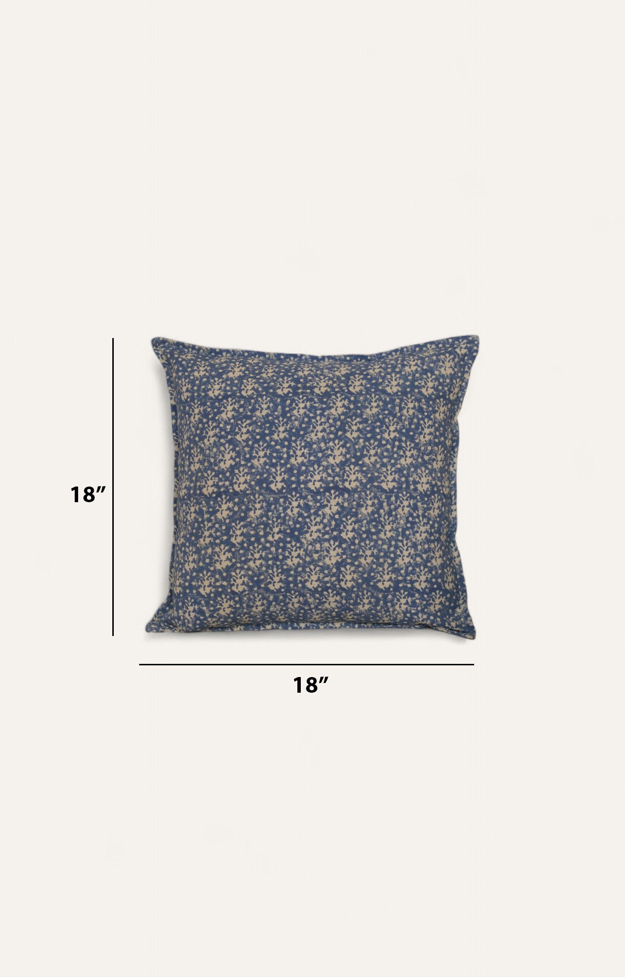 Indigo Petal Block Print Cushion Cover