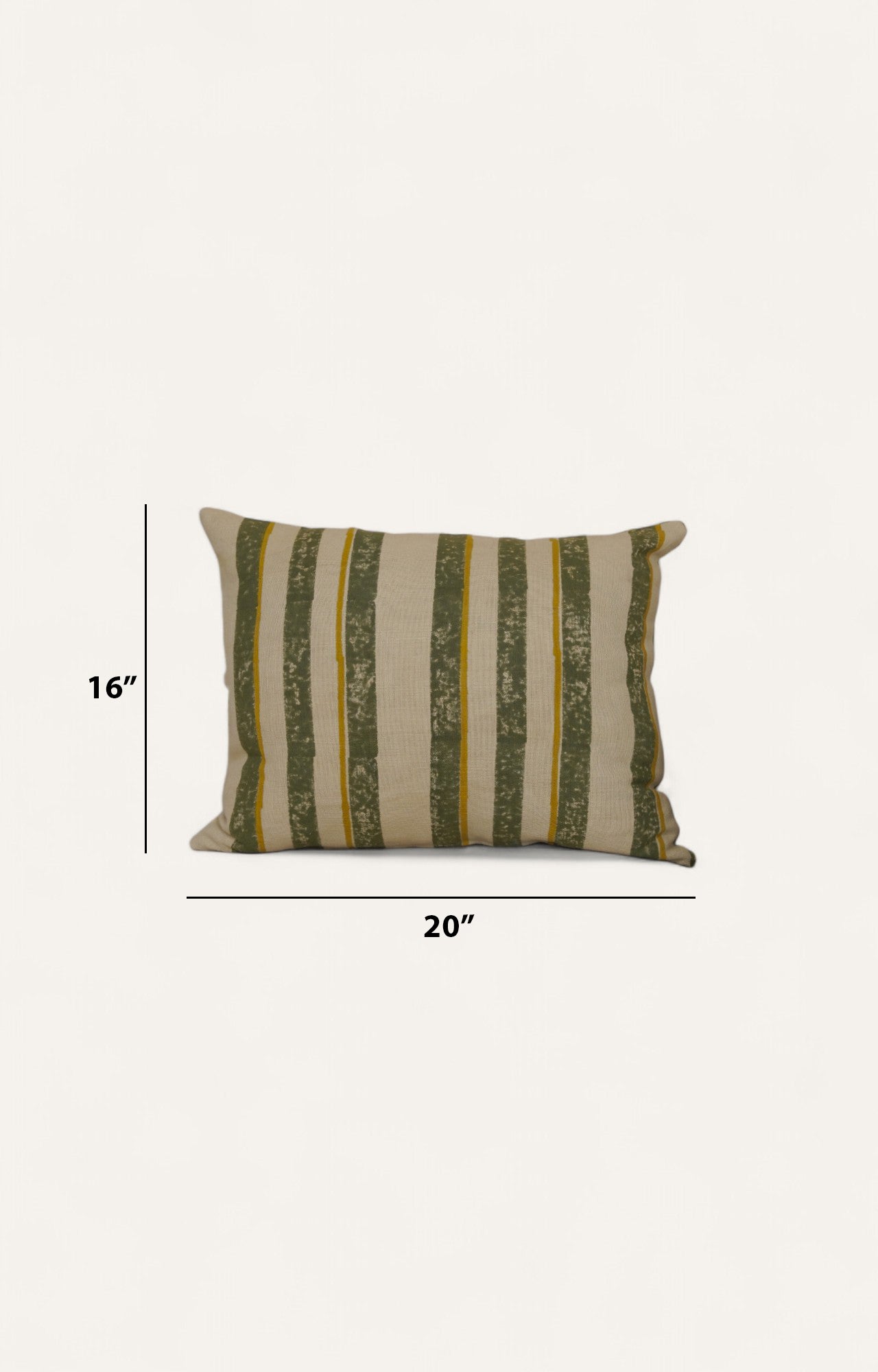 Sage Stripe Quilted Cotton Cushion Cover