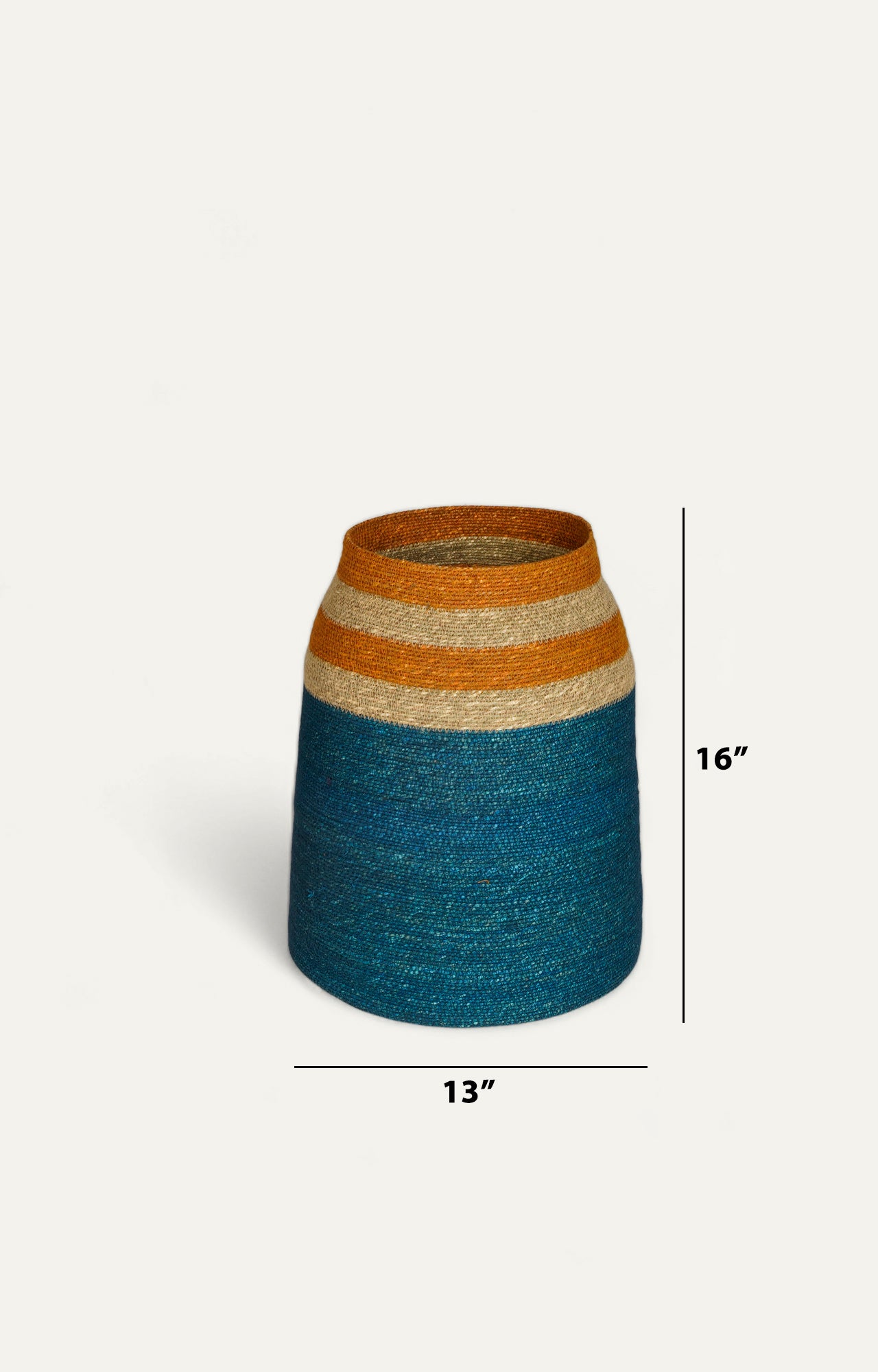 Teal Blue Boho Seagrass Basket