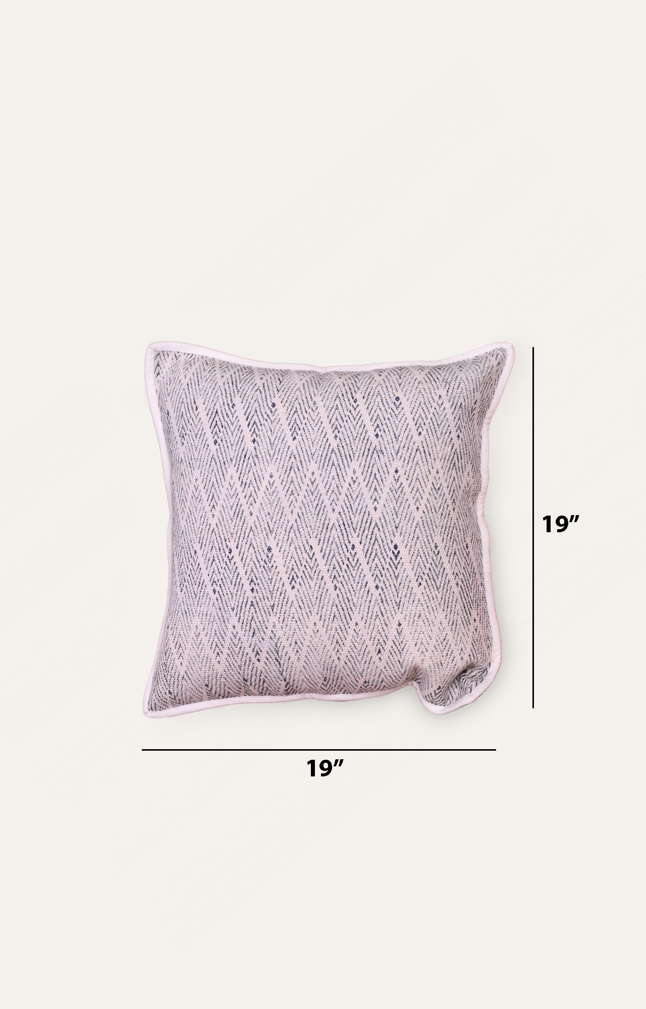 Beige Chevron Printed Cushion